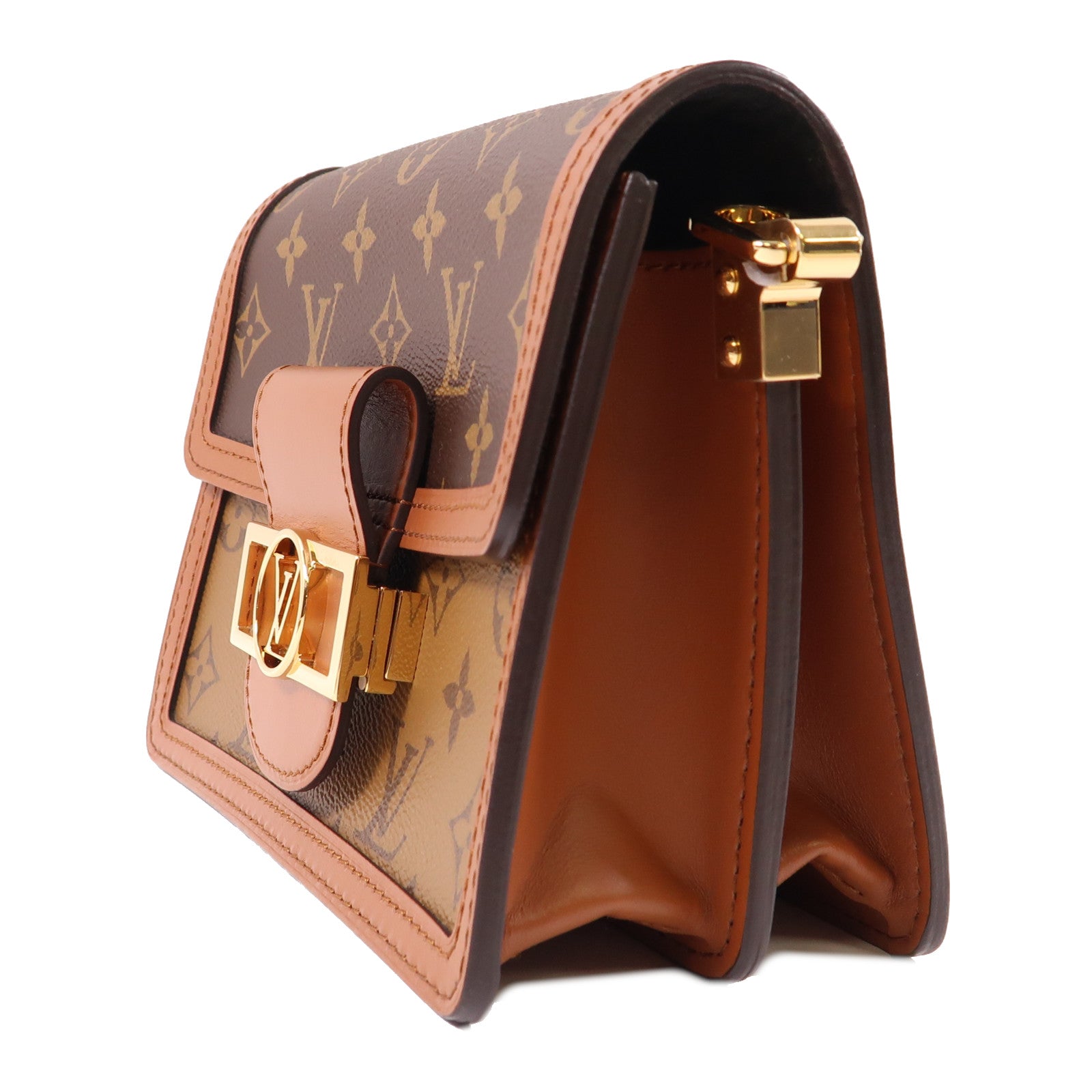LOUIS VUITTON Monogrqam Reverse Mini Dauphine肩背袋棕色