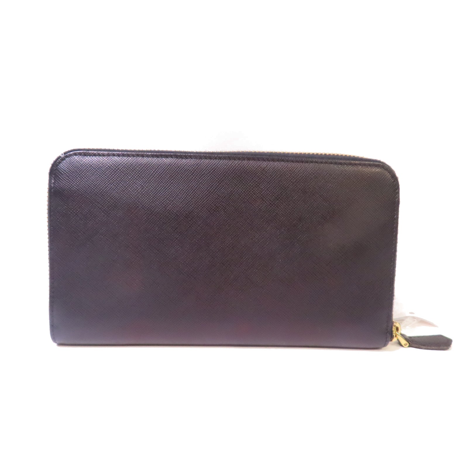 PRADA Saffiano皮革Zip Around Long Wallet金扣拉鏈長錢包啡色