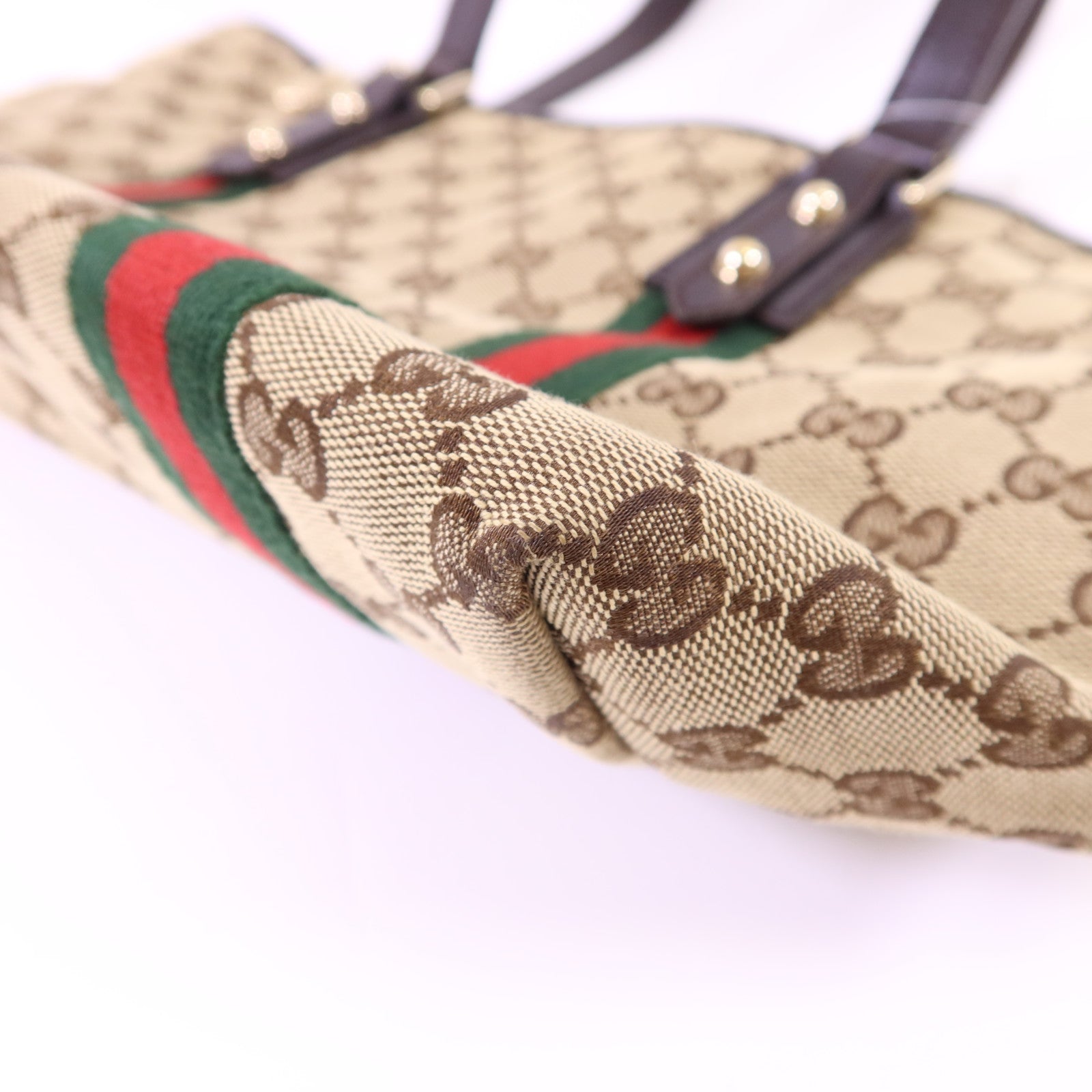 GUCCI 帆布Tote Bag金扣手挽袋