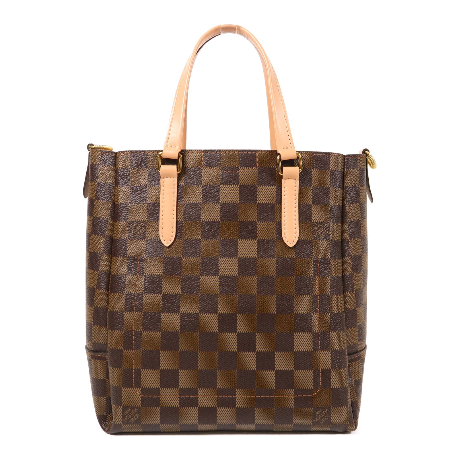 LOUIS VUITTON Damier Belmont NV PM金扣手挽肩背兩用袋