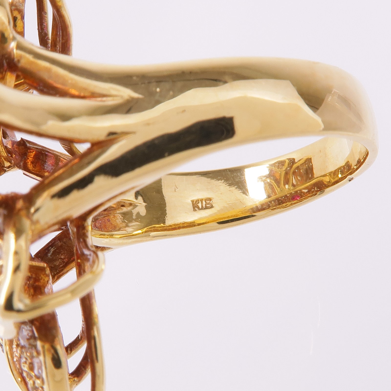 JEWELRY 18K黃金Ruby Diamond Ring紅寶石/鑽石戒指US#8.25