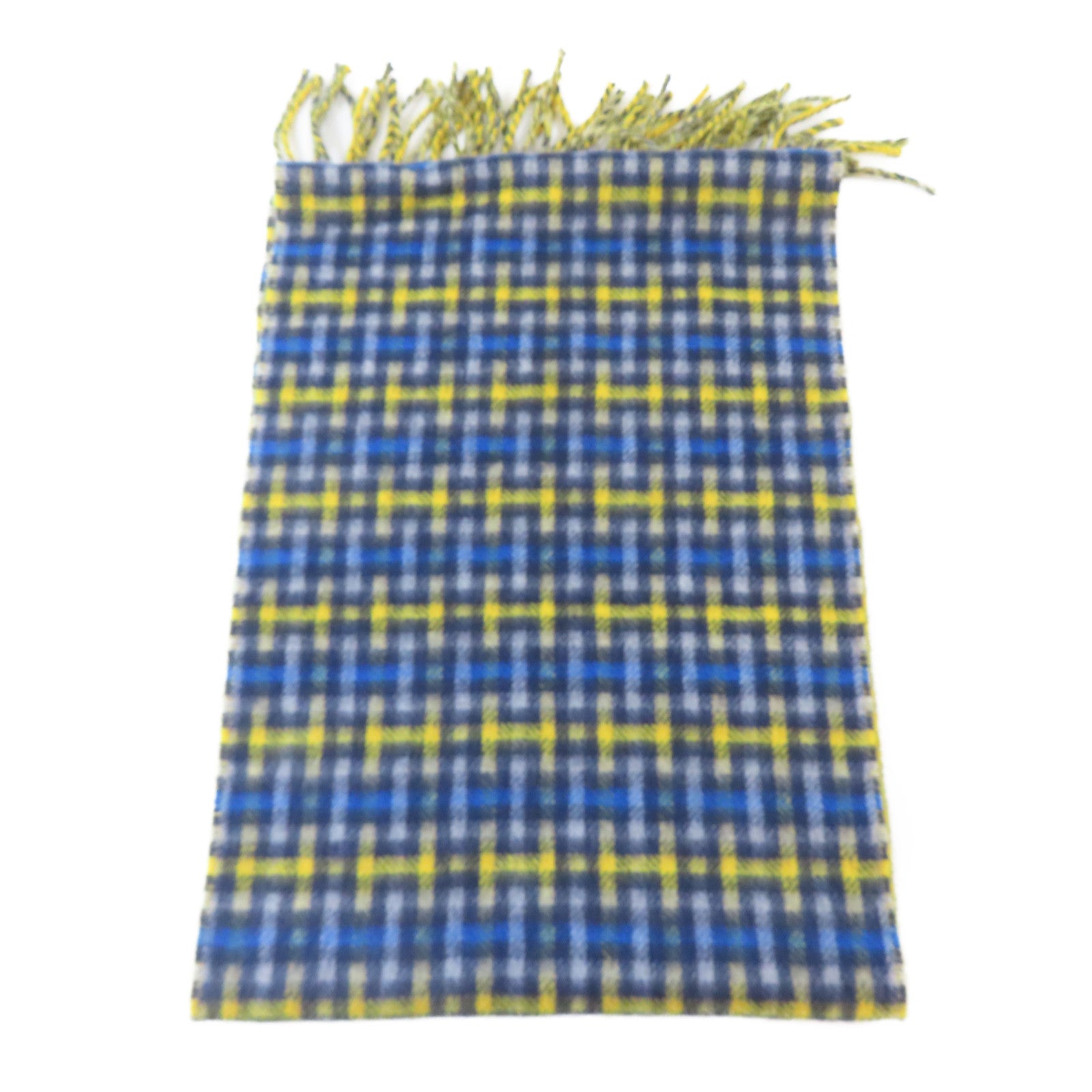 HERMES 羊絨Scarf頸巾藍色/黃色/灰色