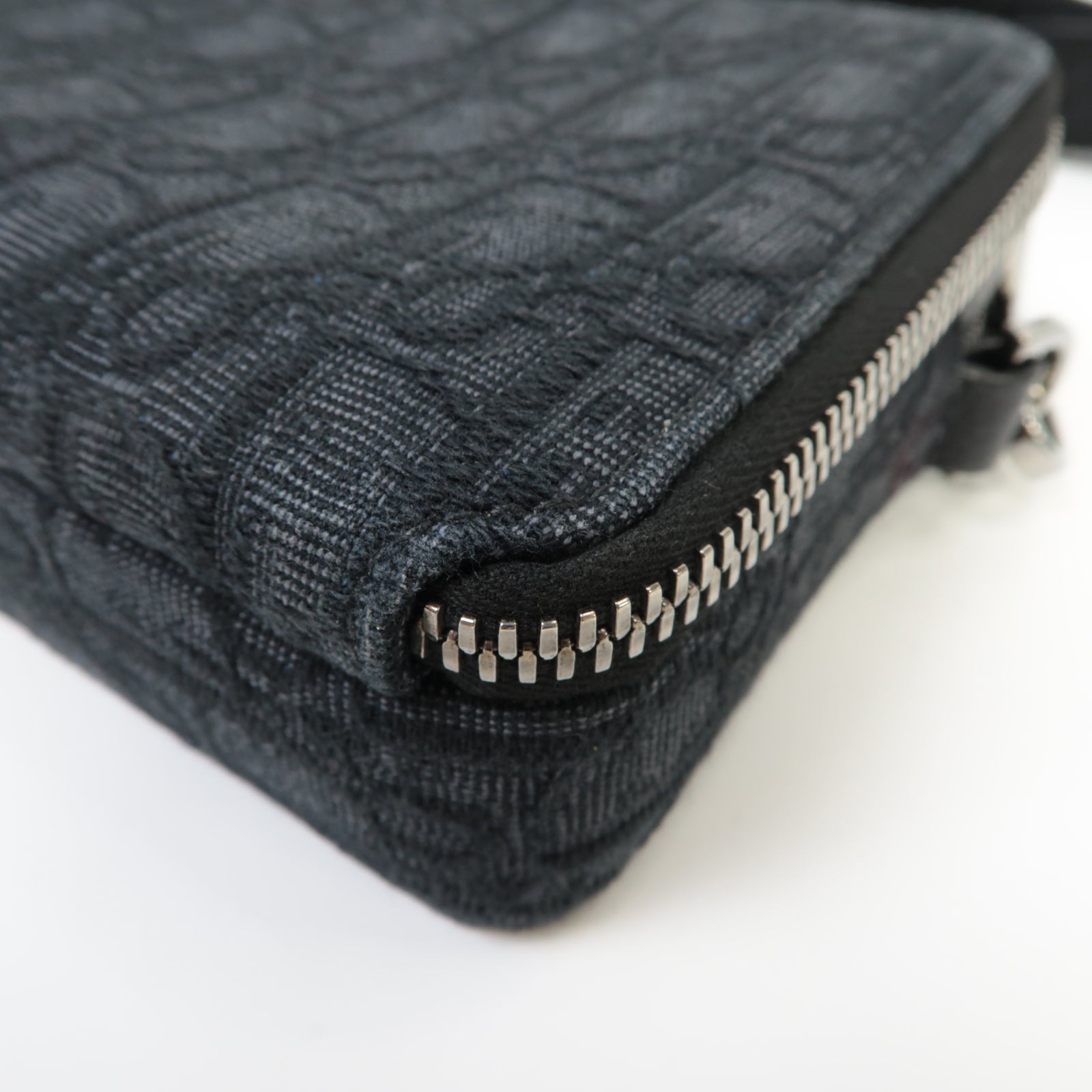 Dior 【激減優惠】帆布Oblique銀扣肩背袋黑色