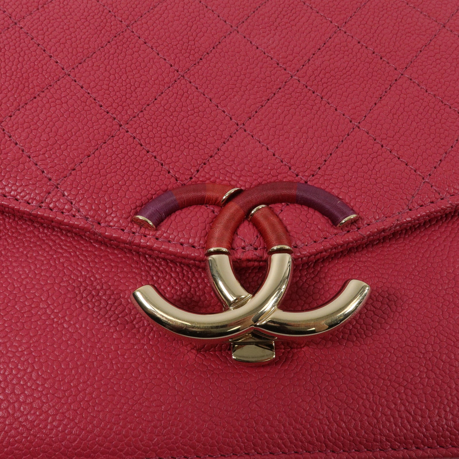 CHANEL 牛皮皮革Thread Around Flap Bag鏈帶肩背袋