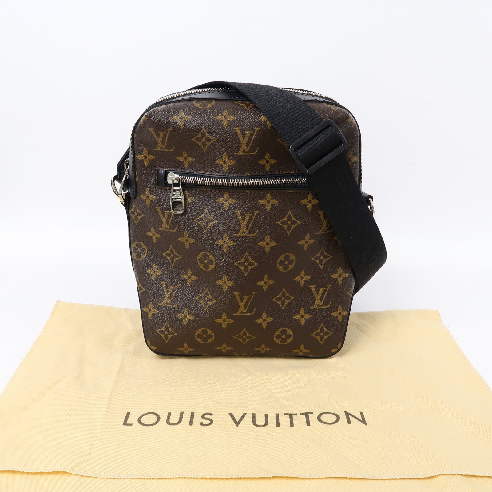 LOUIS VUITTON Monogram Macassar Torres銀扣肩背袋啡色