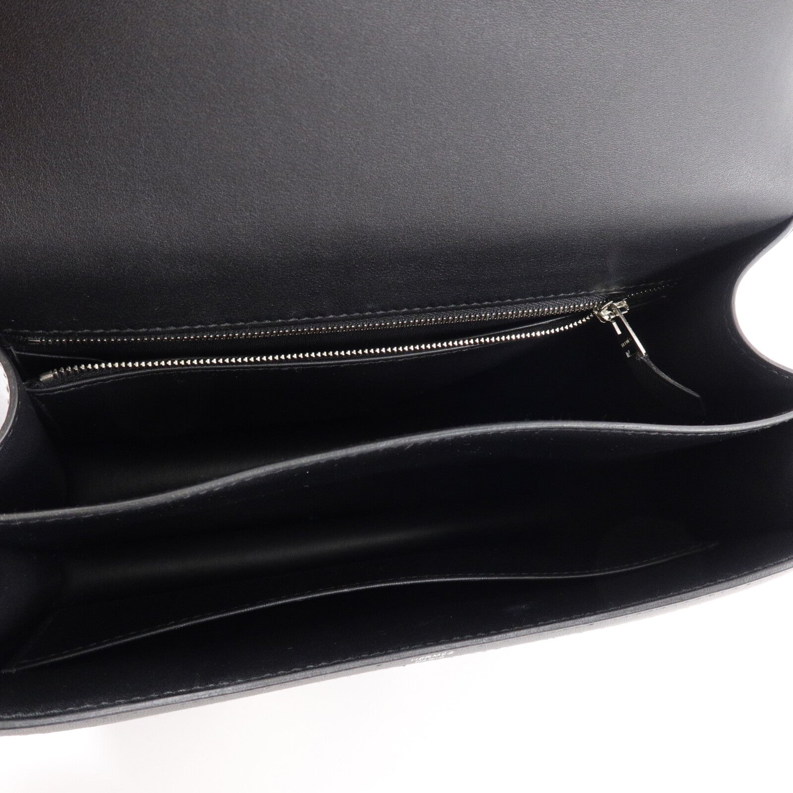 HERMES Velvet-Corduroy/Swif皮革Constance 24肩背袋Bleu Marine/Noir