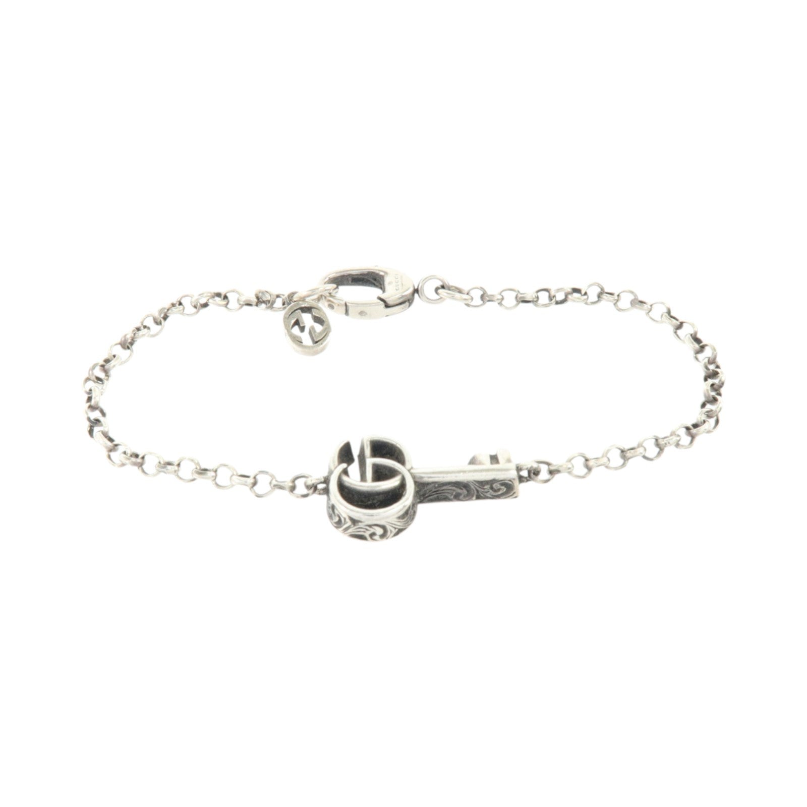 GUCCI 925純銀Double G Key Bracelet手鏈