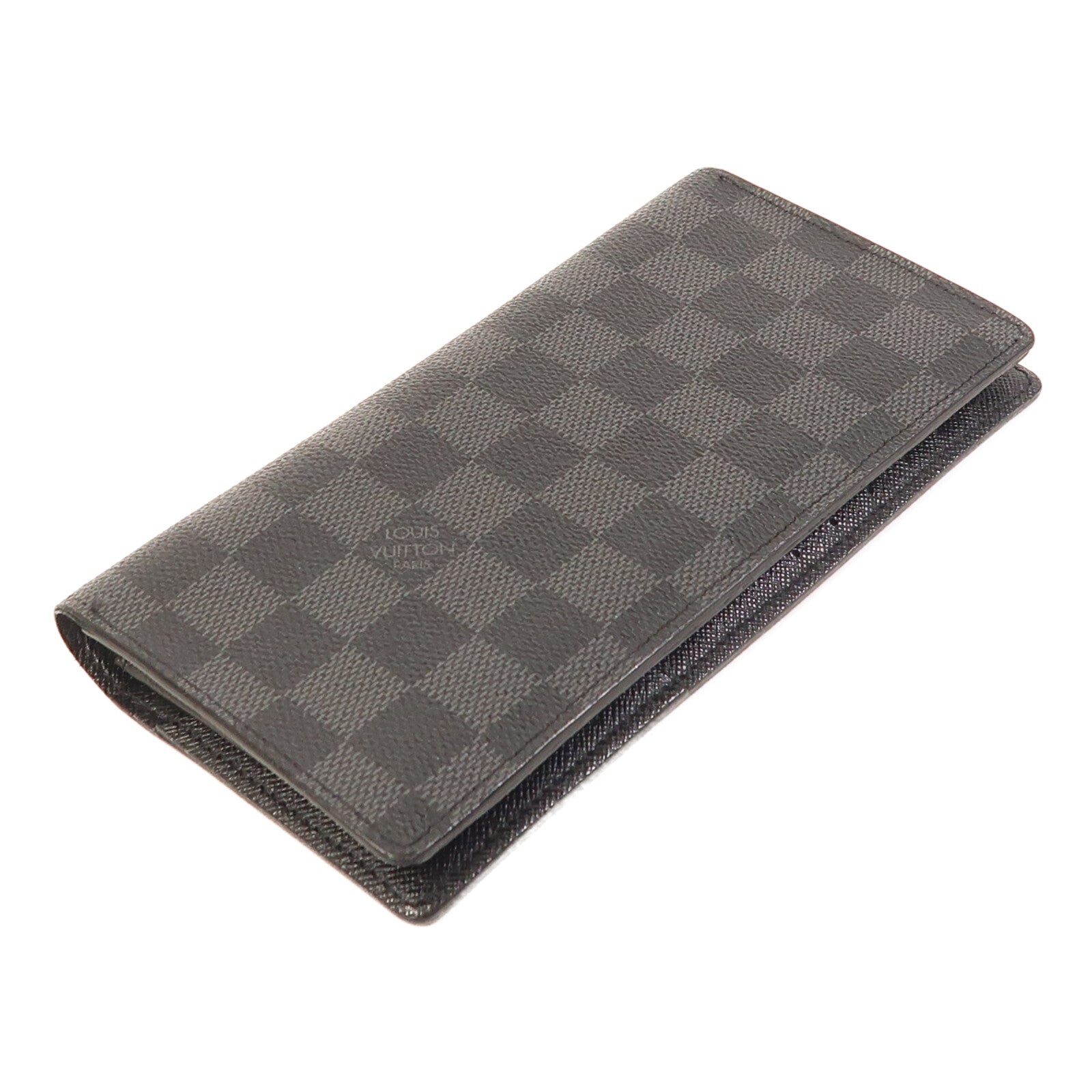 LOUIS VUITTON Damier Graphite Brazza Wallet銀扣長錢包