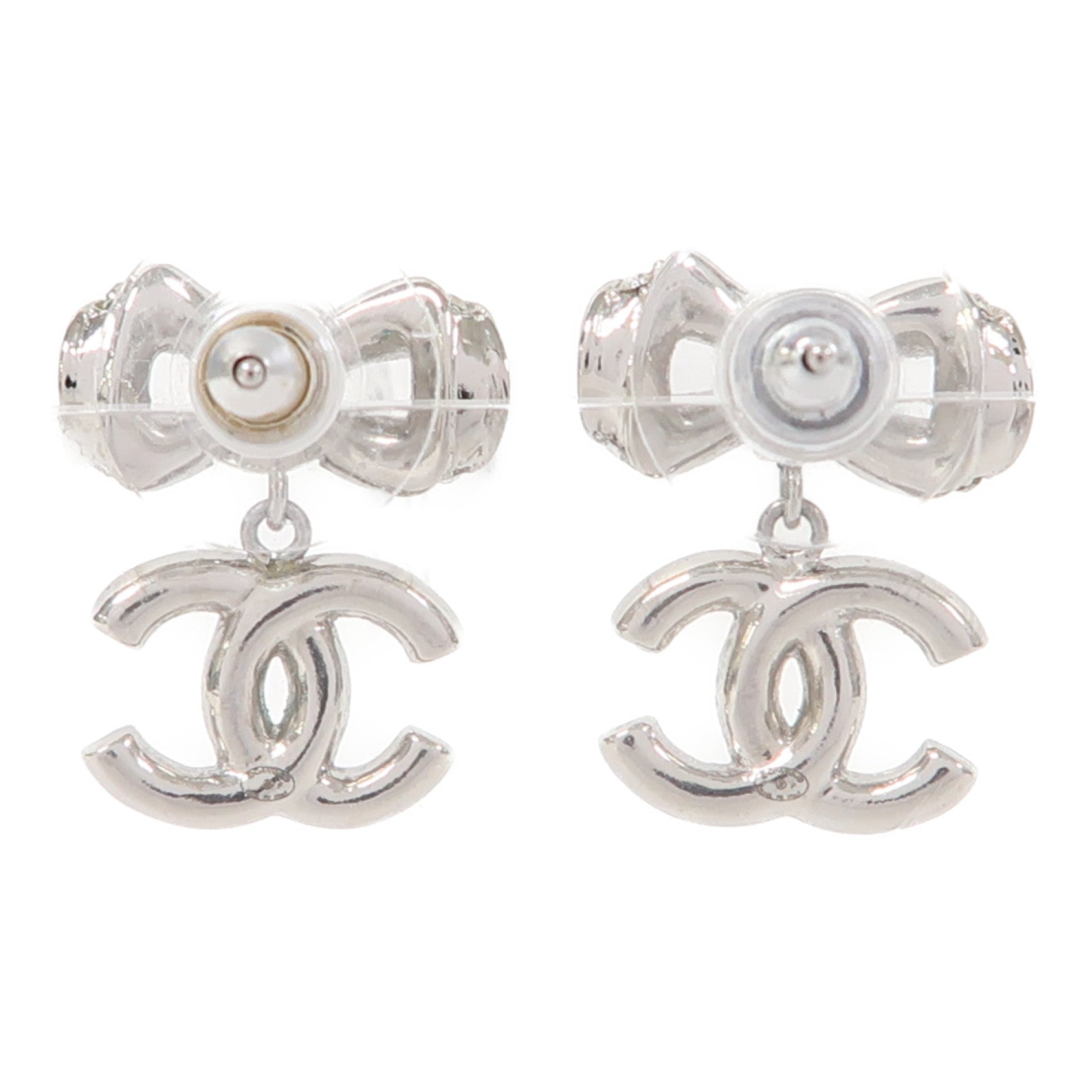 CHANEL 金屬Earrings耳環銀色