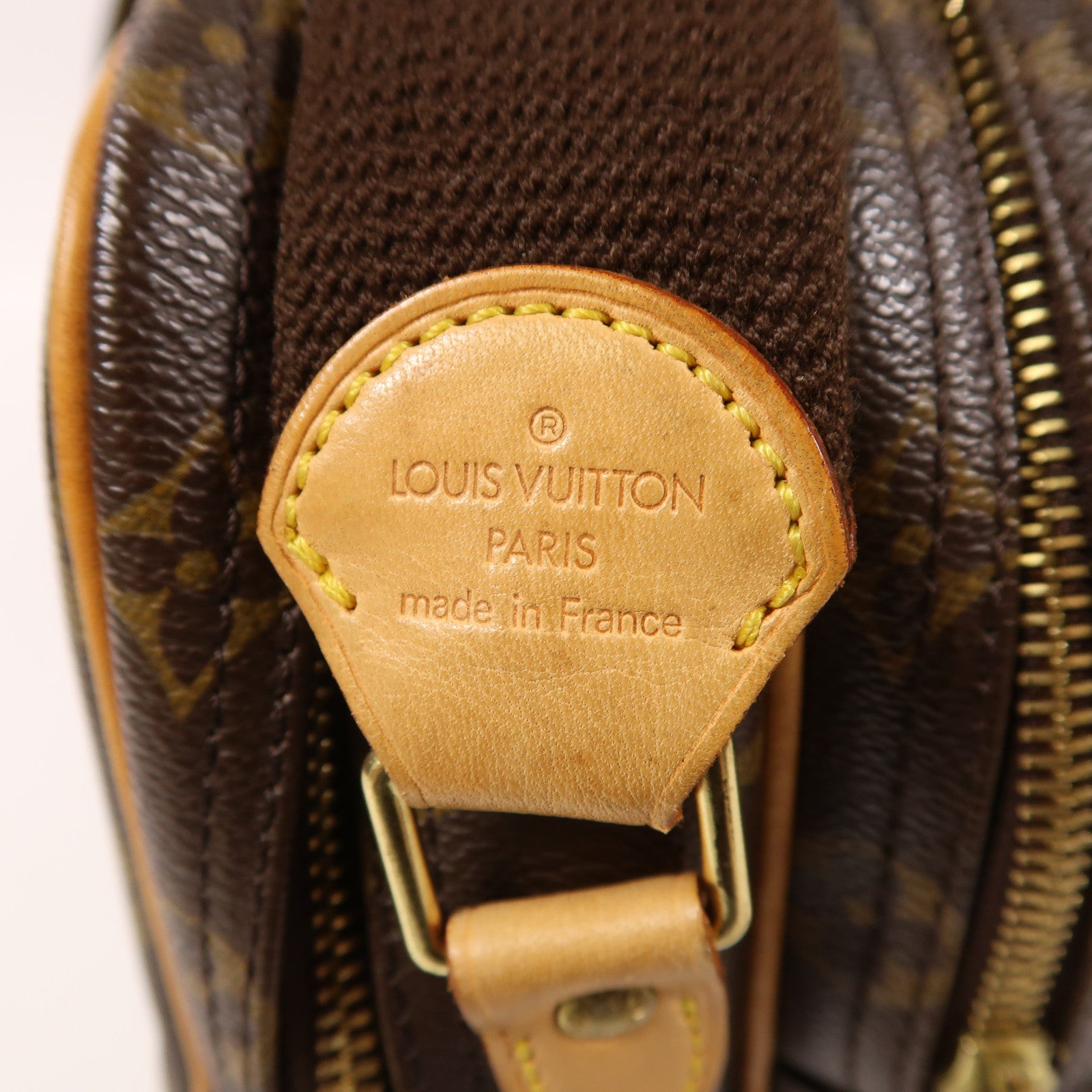 LOUIS VUITTON Monogram Reporter PM金扣肩背袋棕色