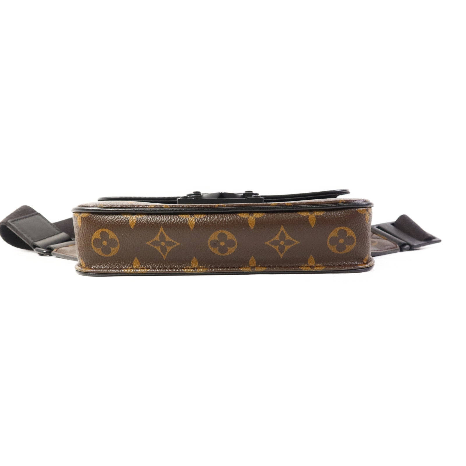 LOUIS VUITTON Monogram Macassar S Lock Sling Bag肩背袋