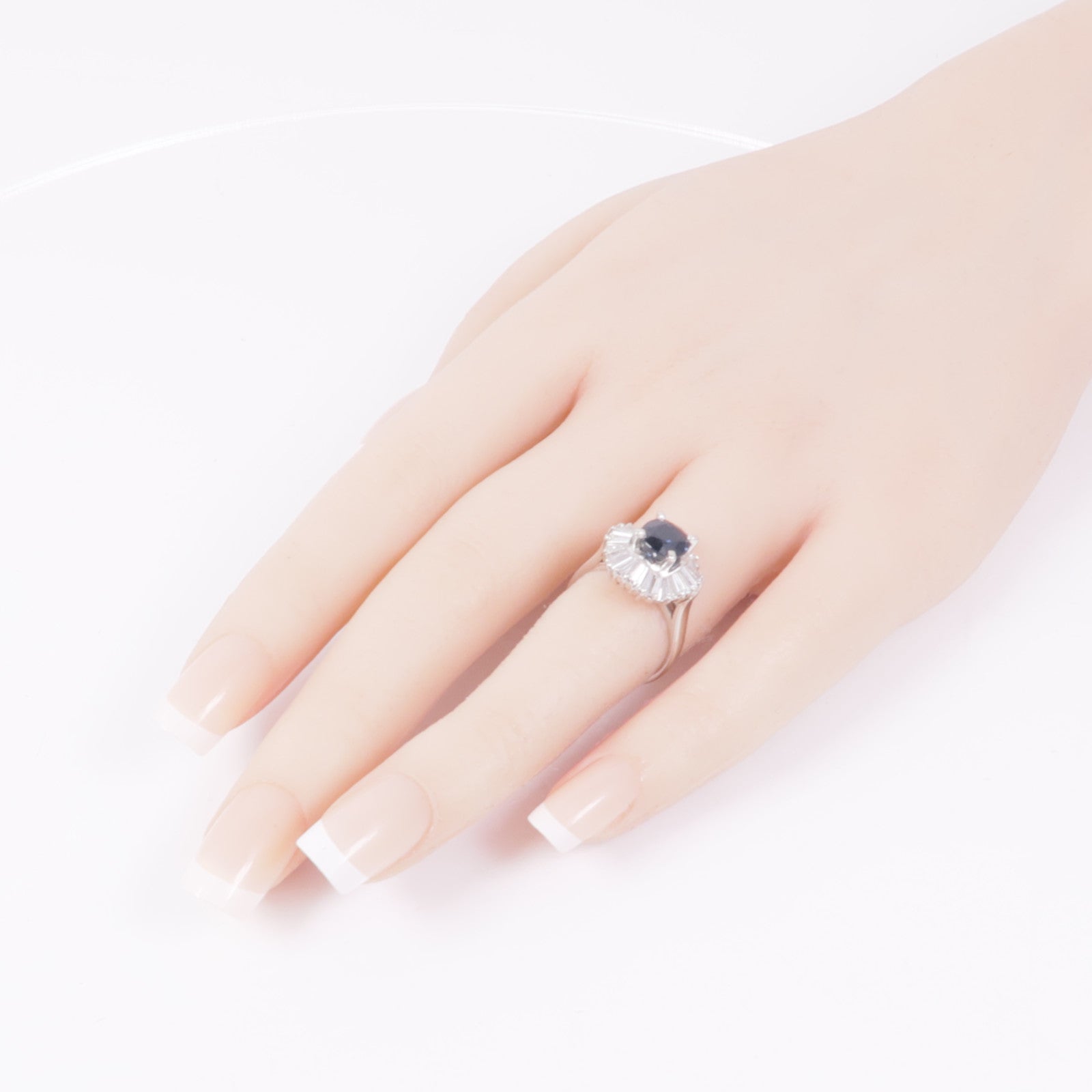JEWELRY PT950鉑金Sapphire/Diamond Ring藍寶石/鑽石戒指US#5.25