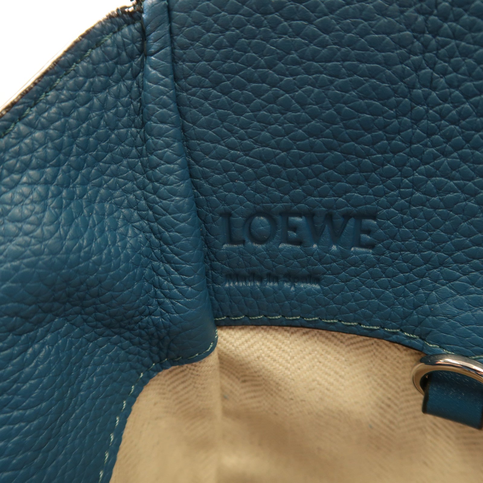 LOEWE 牛皮皮革Hammock銀扣手挽肩背兩用袋