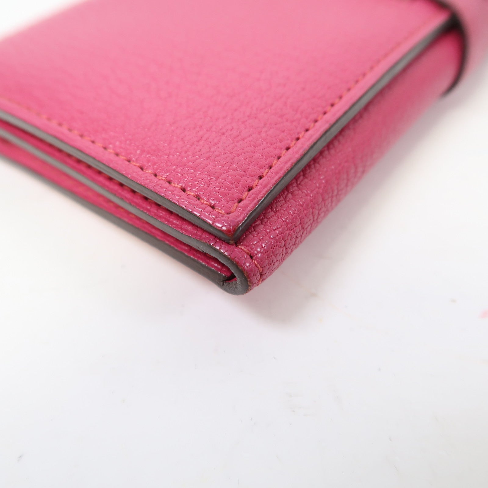 HERMES 【激減優惠】Chevre皮革Bearn Wallet銀扣長錢包粉紅色