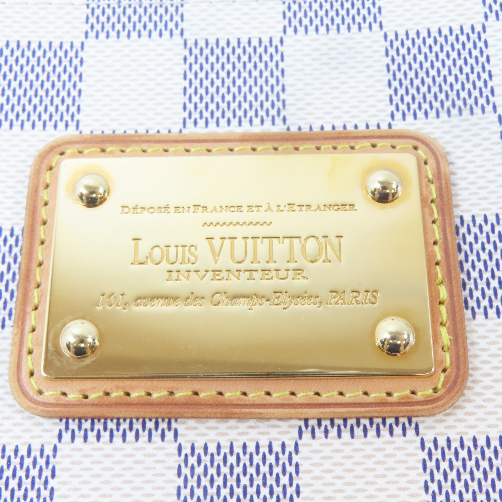 LOUIS VUITTON Damier Azur Eva金扣手挽肩背兩用袋白色
