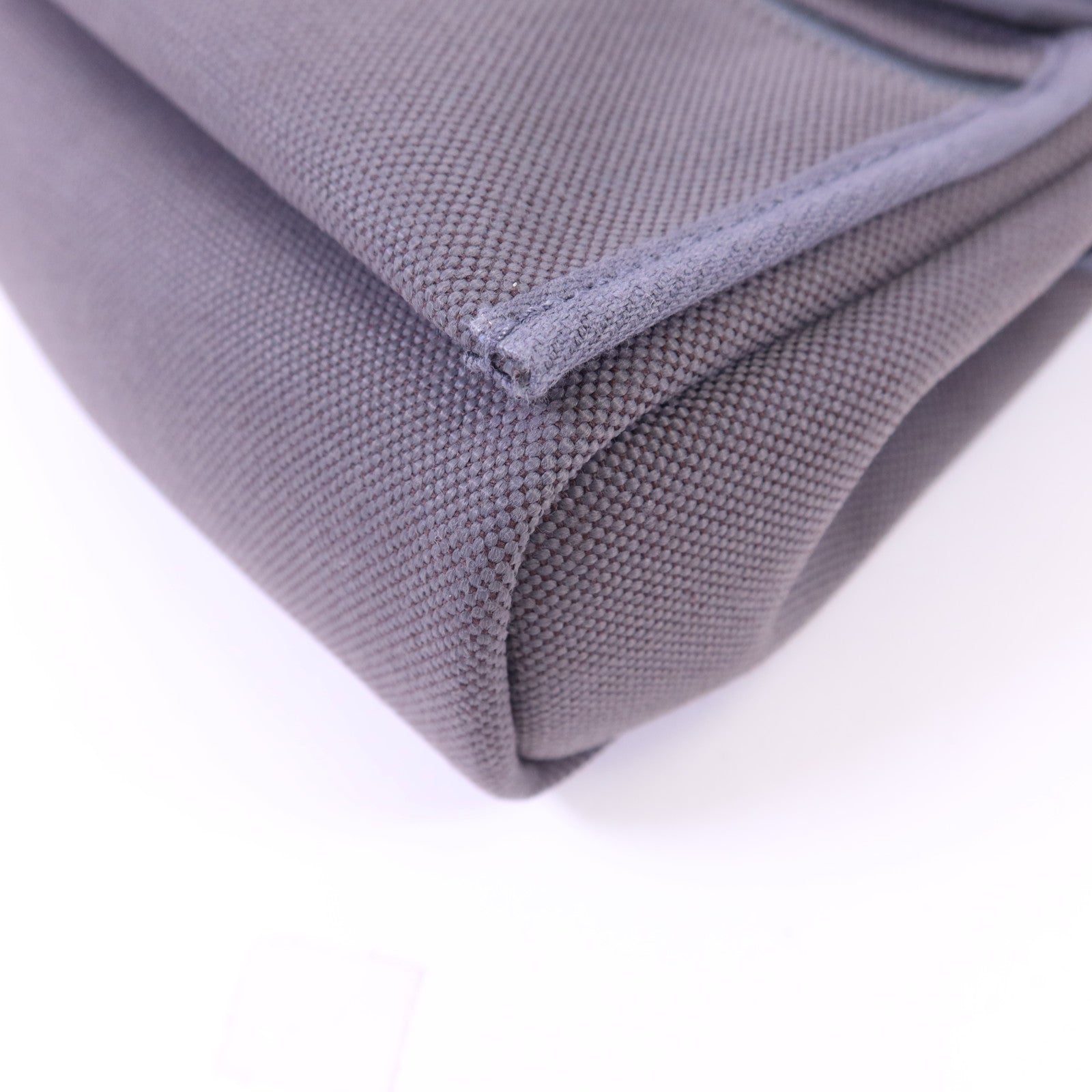 HERMES Toile H帆布Mini Herbag銀扣肩背袋Ardoise