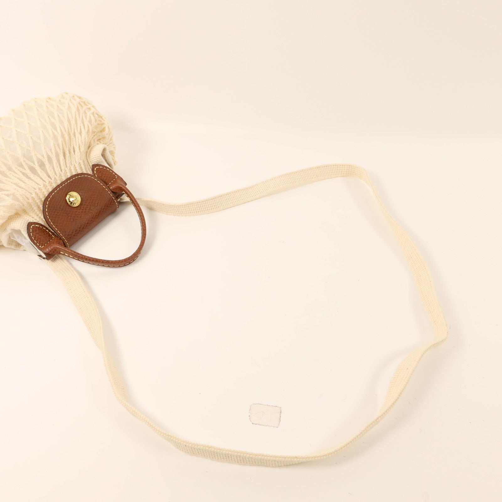 Longchamp 針織布料Le Pliage Filet金扣手挽肩背兩用袋