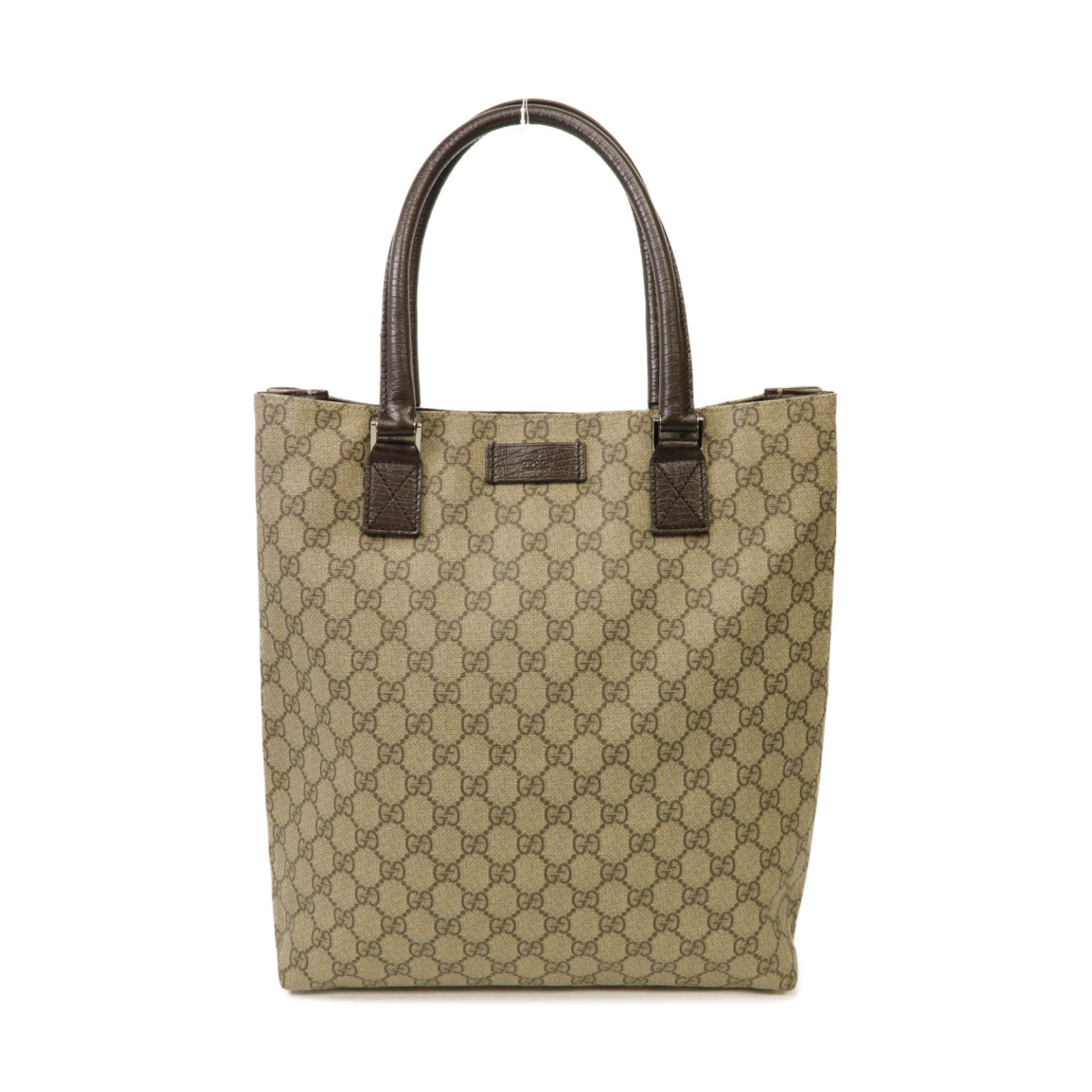 GUCCI 塗層帆布Shoulder Bag銀扣肩背袋卡其色
