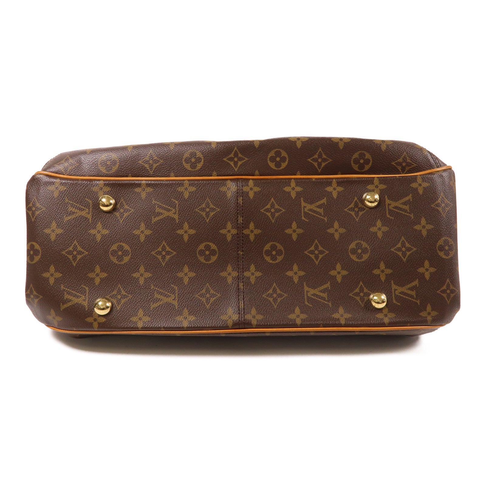 LOUIS VUITTON Monogram Griet金扣手挽袋棕色