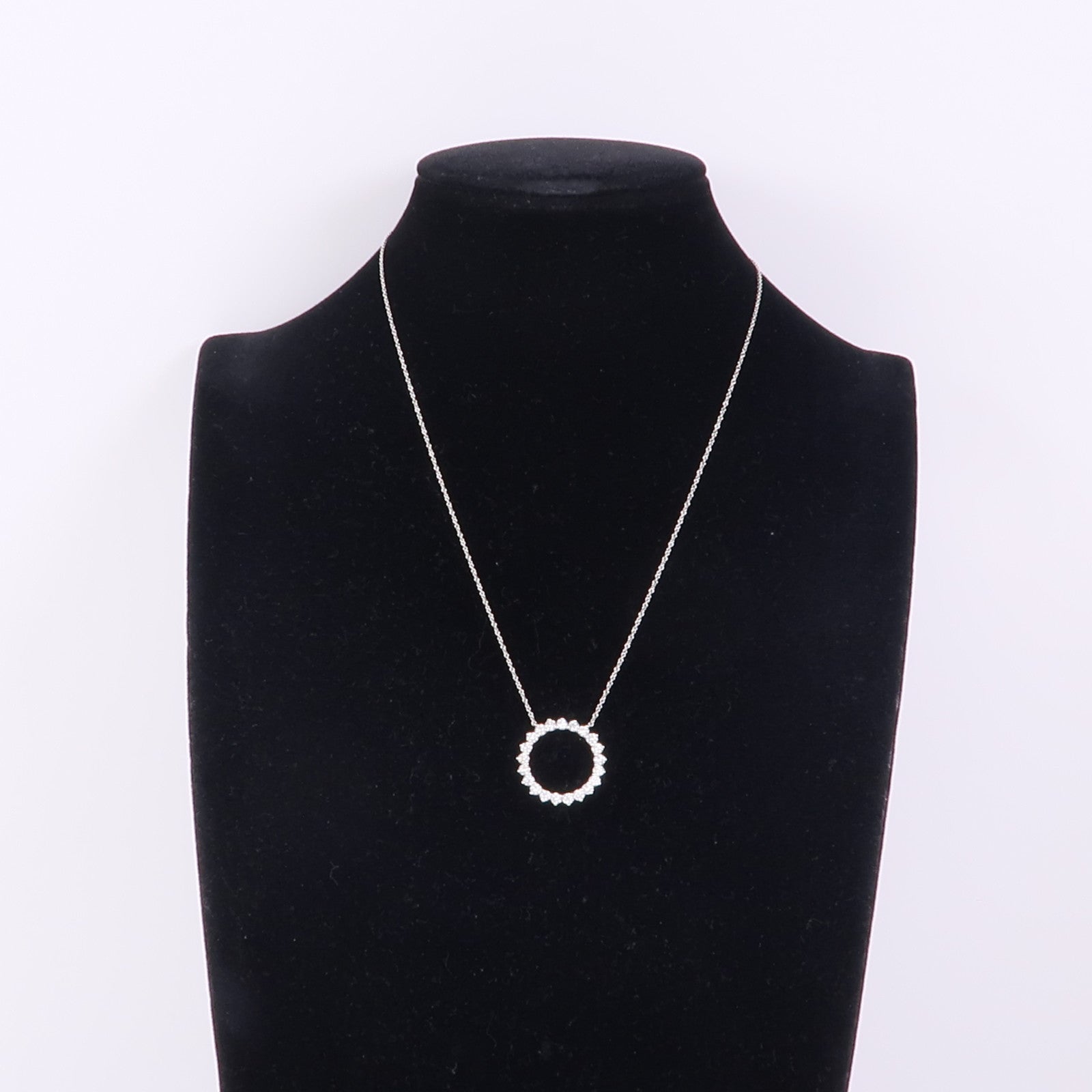 TIFFANY＆CO PT950鉑金Open Circle Necklace鑽石項鍊