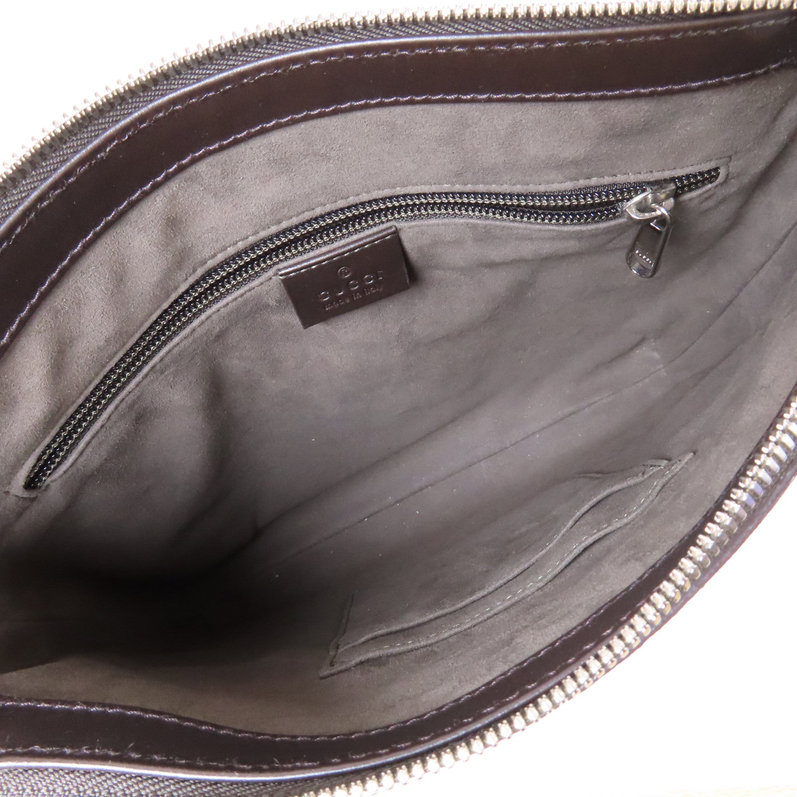 GUCCI 塗層帆布Shoulder Bag銀扣肩背袋啡色
