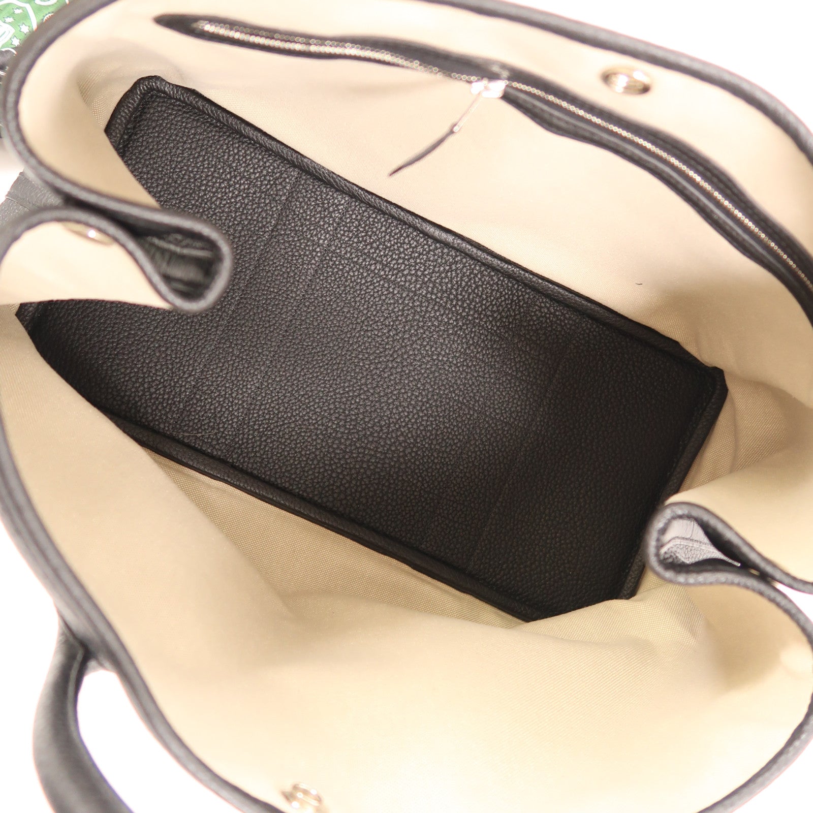 HERMES Negonda皮革Garden Party 36(Limited Edition)銀扣手挽袋Noir