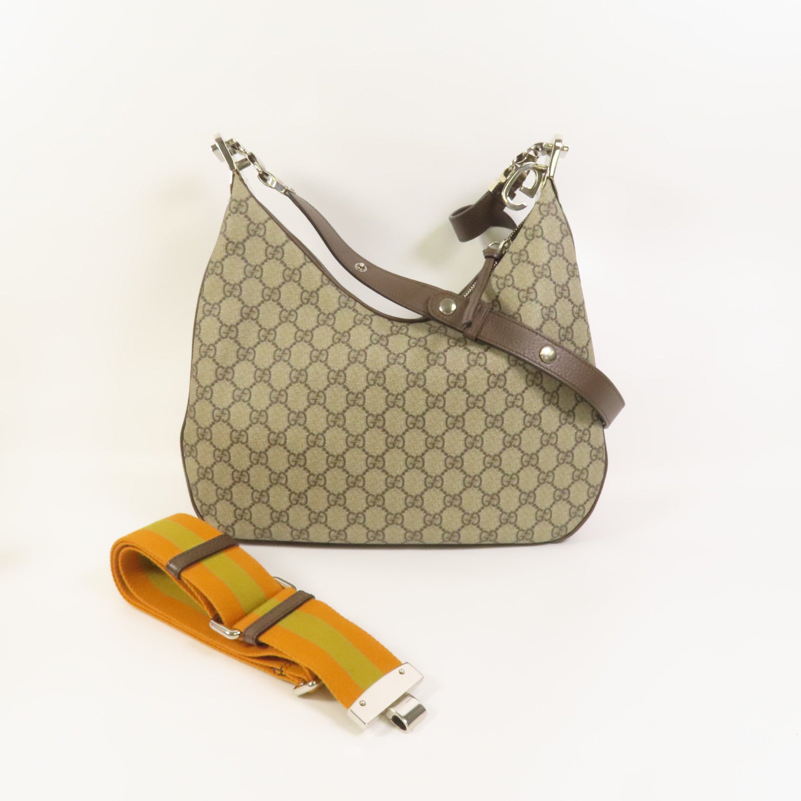 GUCCI 【激減優惠】塗層帆布Attache銀扣手挽肩背兩用袋
