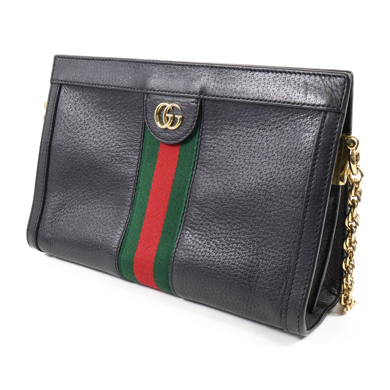 GUCCI 牛皮皮革Ophidia GG金扣鏈帶肩背袋