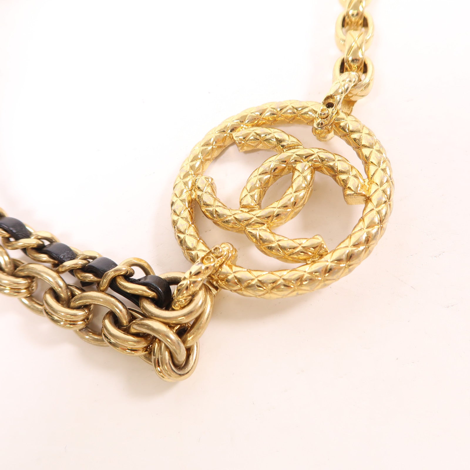 CHANEL 羊皮皮革Chain Shoulder金扣鏈帶肩背袋