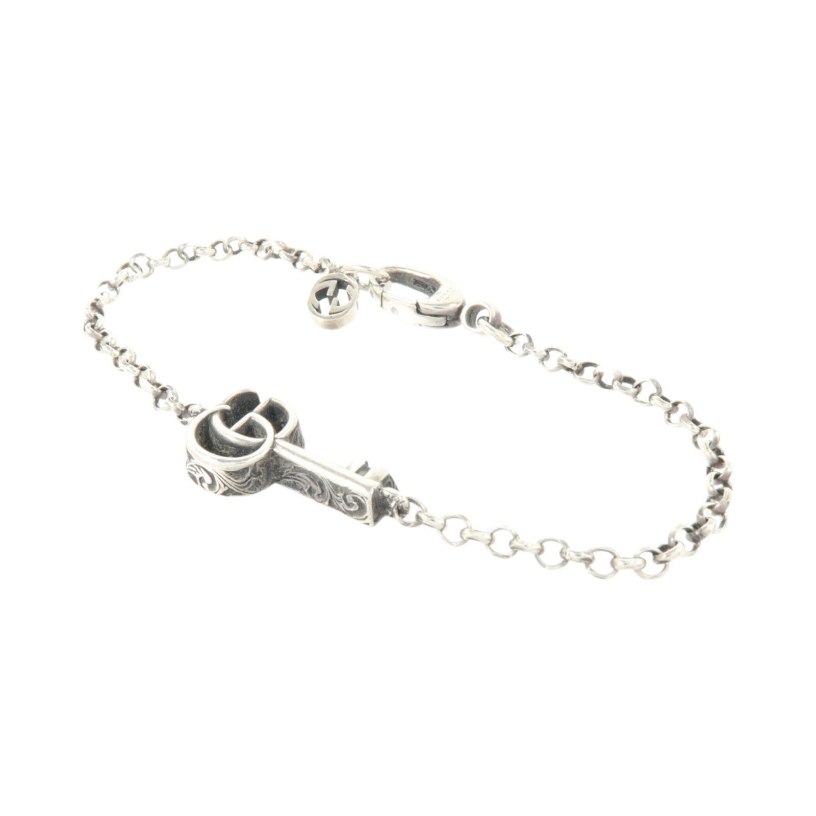 GUCCI 925純銀Double G Key Bracelet手鏈