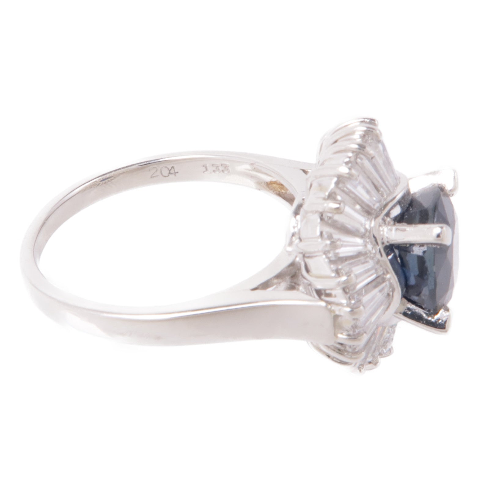 JEWELRY PT950鉑金Sapphire/Diamond Ring藍寶石/鑽石戒指US#5.25