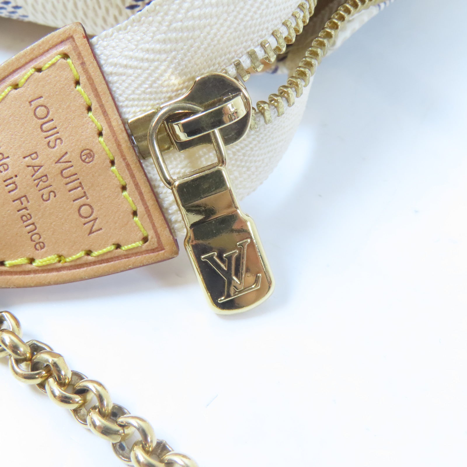LOUIS VUITTON Damier Azur Eva金扣手挽肩背兩用袋白色