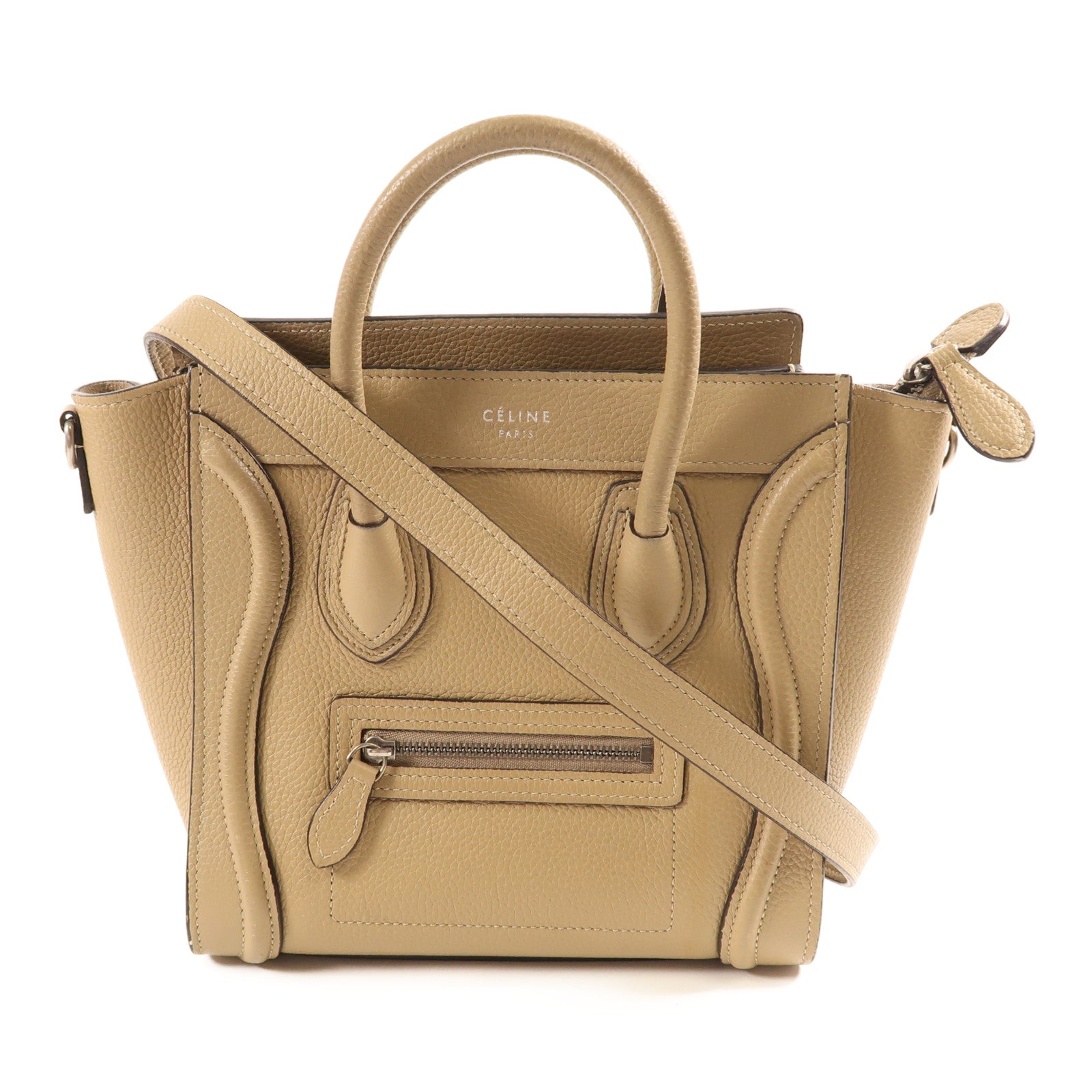 CELINE 牛皮皮革Nano Luggage金扣手挽肩背兩用袋