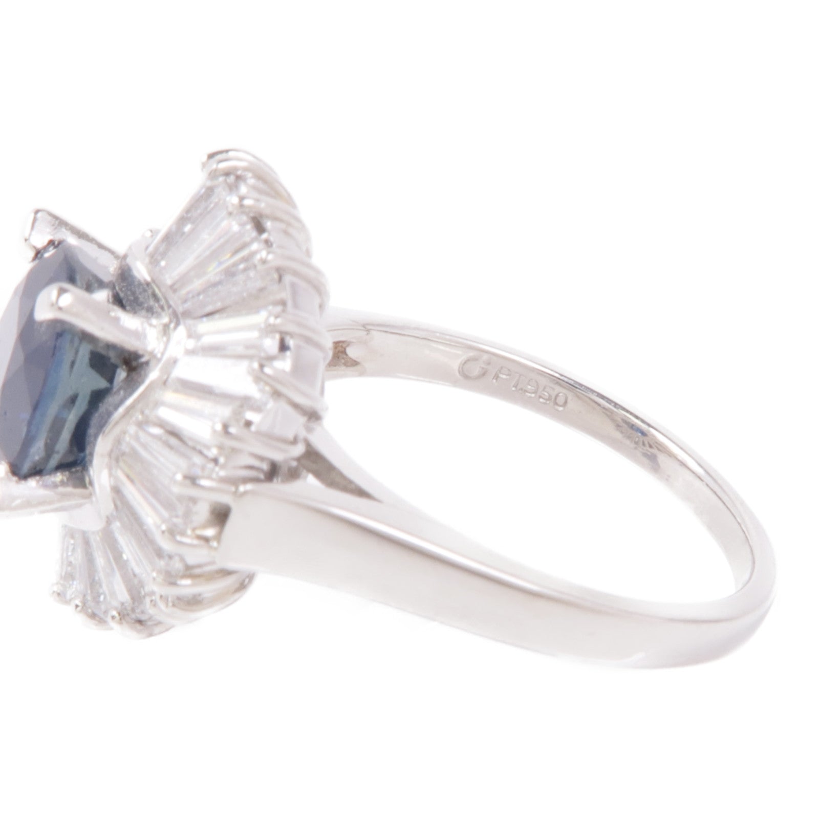 JEWELRY PT950鉑金Sapphire/Diamond Ring藍寶石/鑽石戒指US#5.25