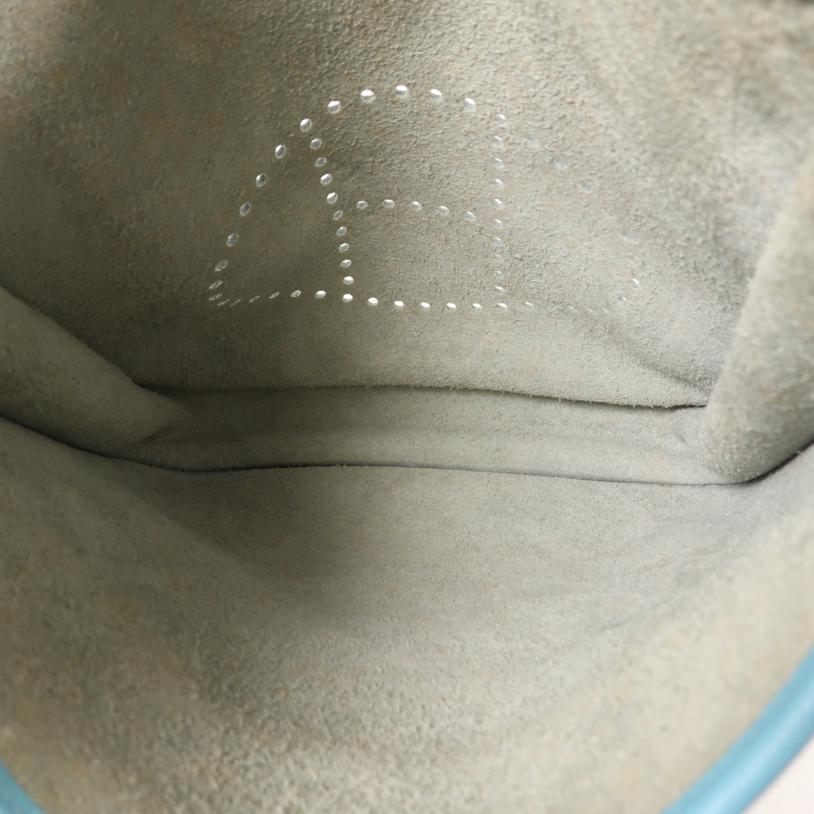 HERMES Clemence皮革Evelyne PM銀扣肩背袋Bleu Saint Cyr