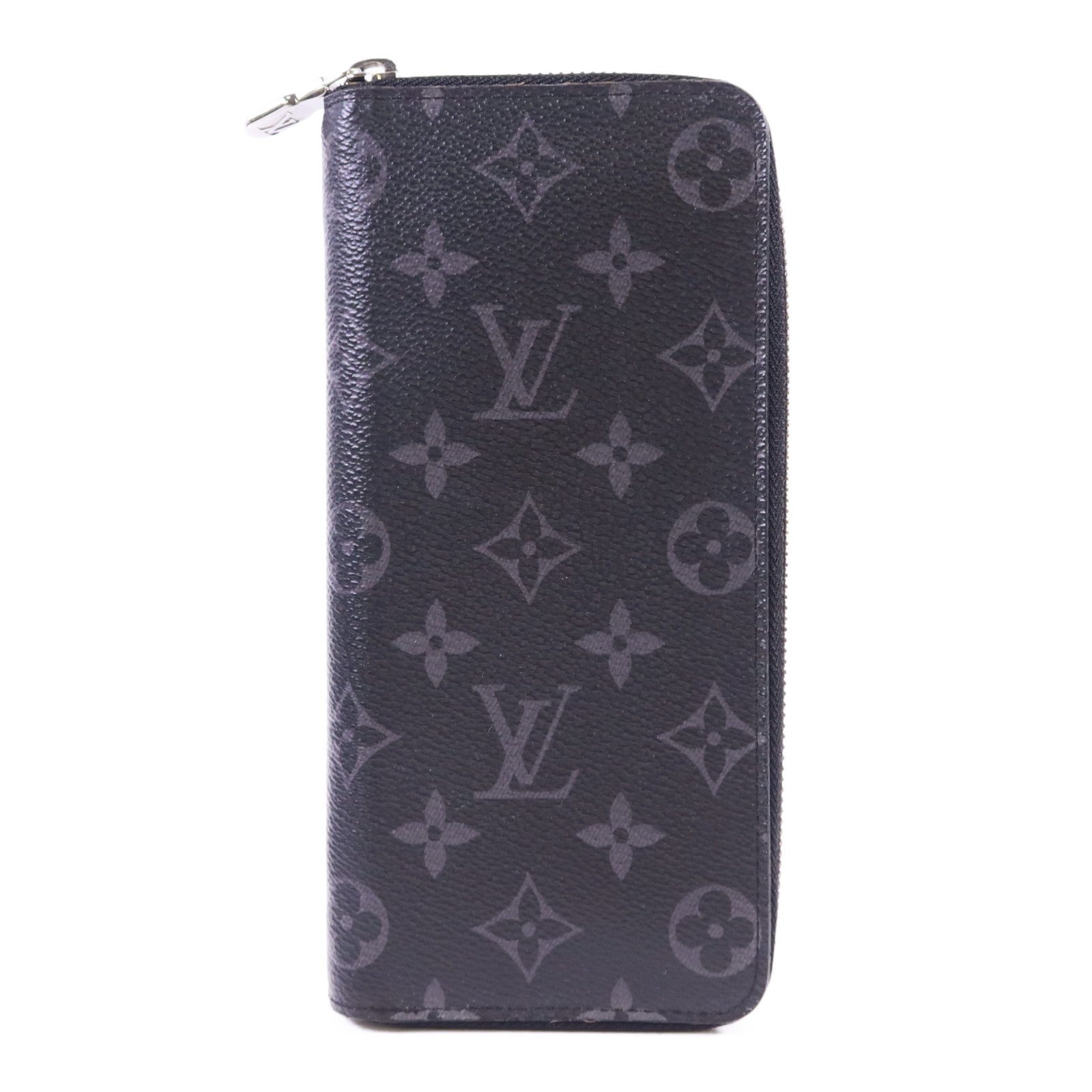 LOUIS VUITTON Monogram EclipseZippy Vertical Wallet銀扣長錢包