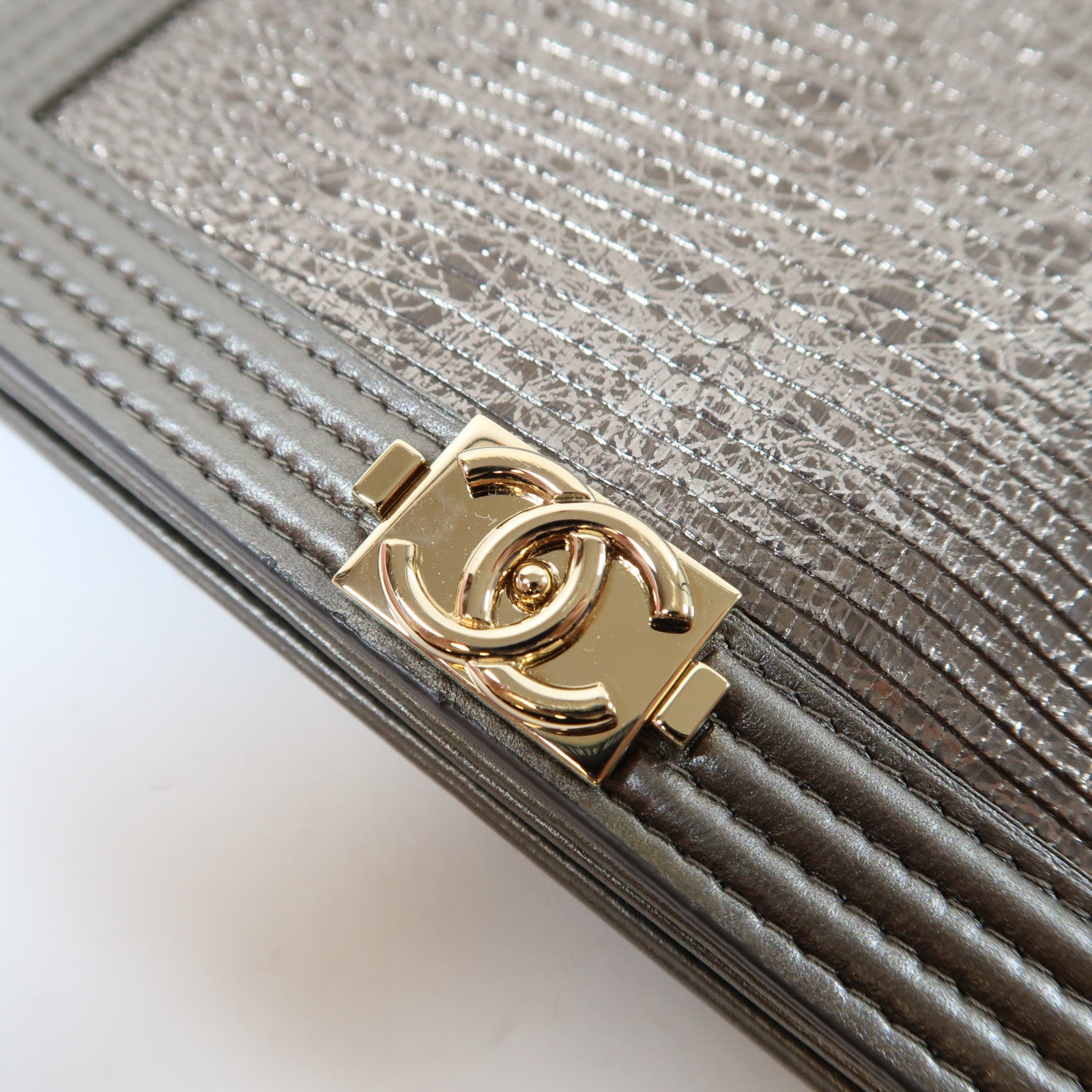 CHANEL 【激減優惠】牛皮皮革Chain Shoulder Bag金扣鏈帶肩背袋銀色