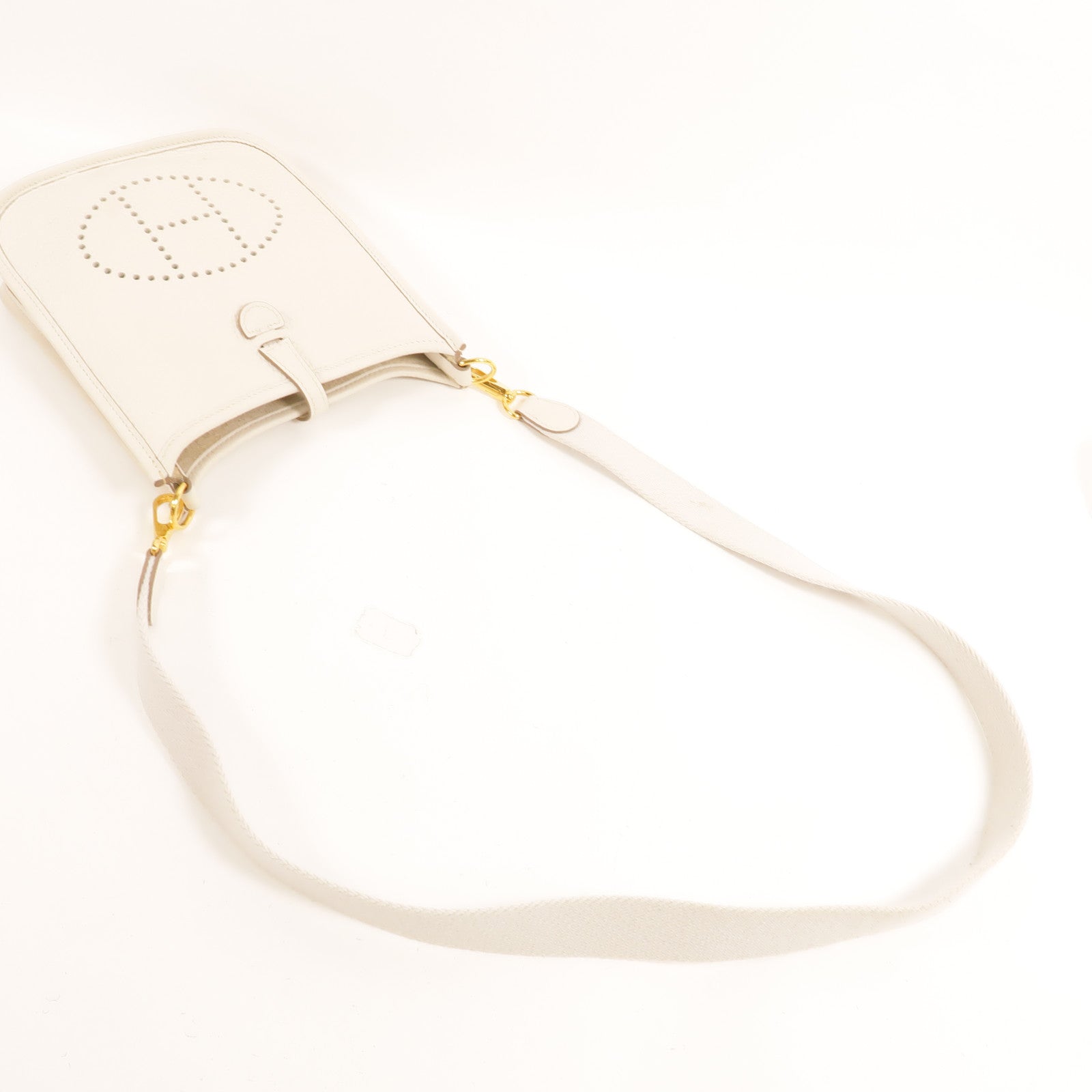 HERMES Clemence皮革Evelyne TPM肩背袋Craie