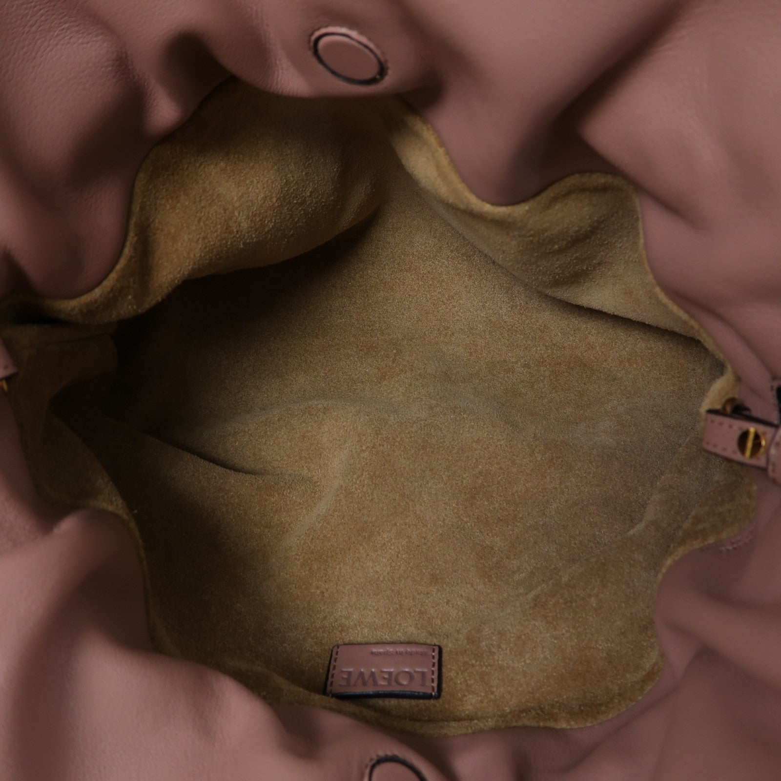 LOEWE 牛皮皮革Flamenco Clutch金扣肩背袋粉紅色