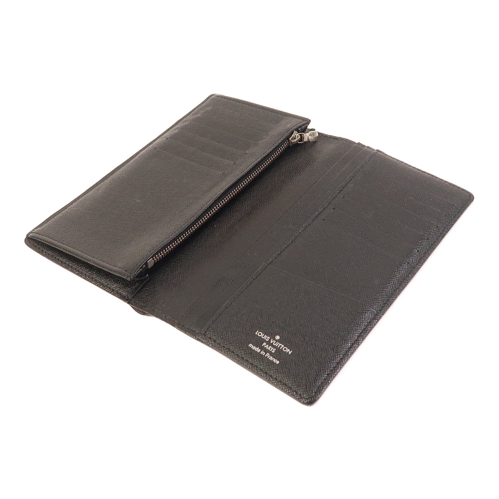 LOUIS VUITTON Damier Graphite Brazza Wallet銀扣長錢包