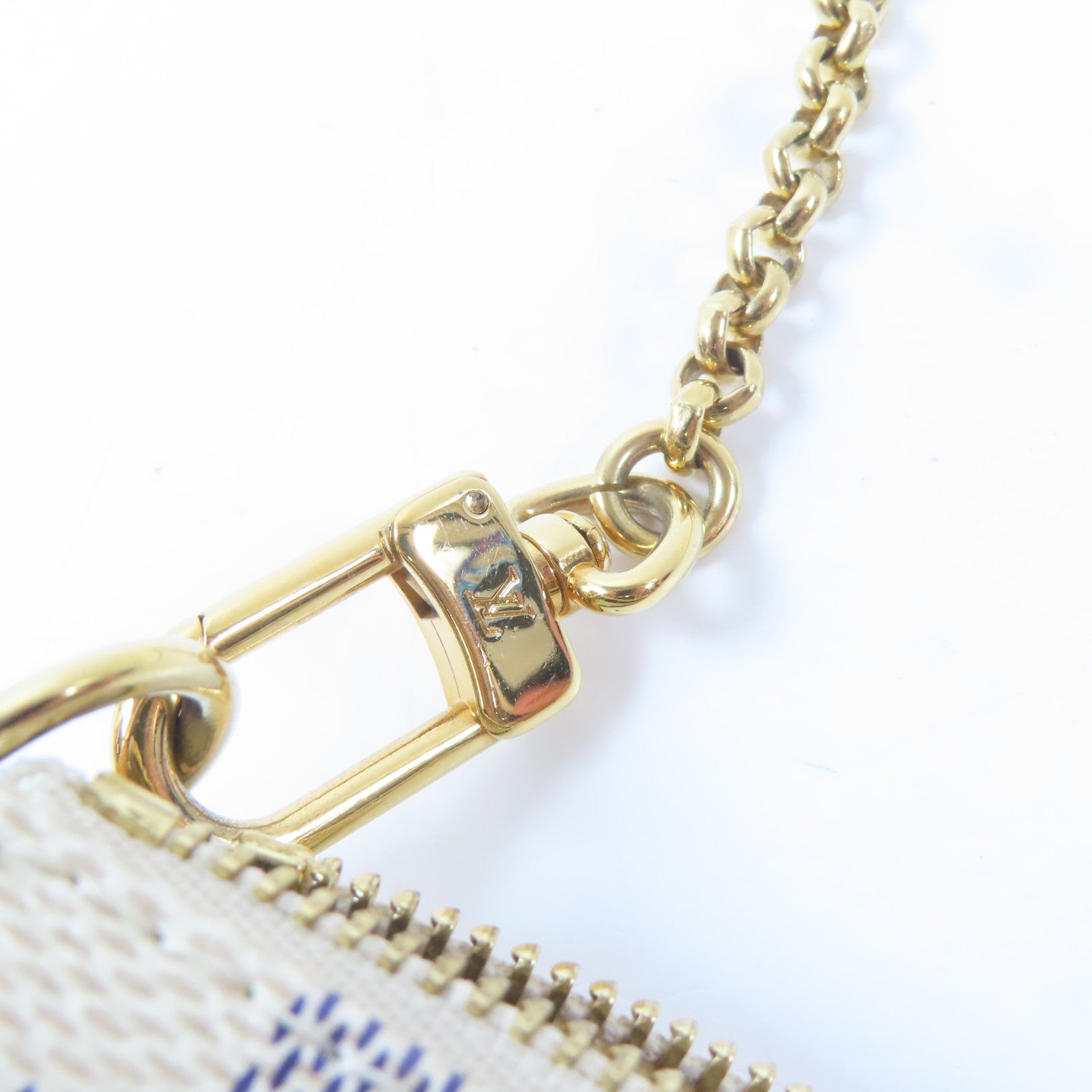 LOUIS VUITTON Damier Azur Eva金扣手挽肩背兩用袋白色