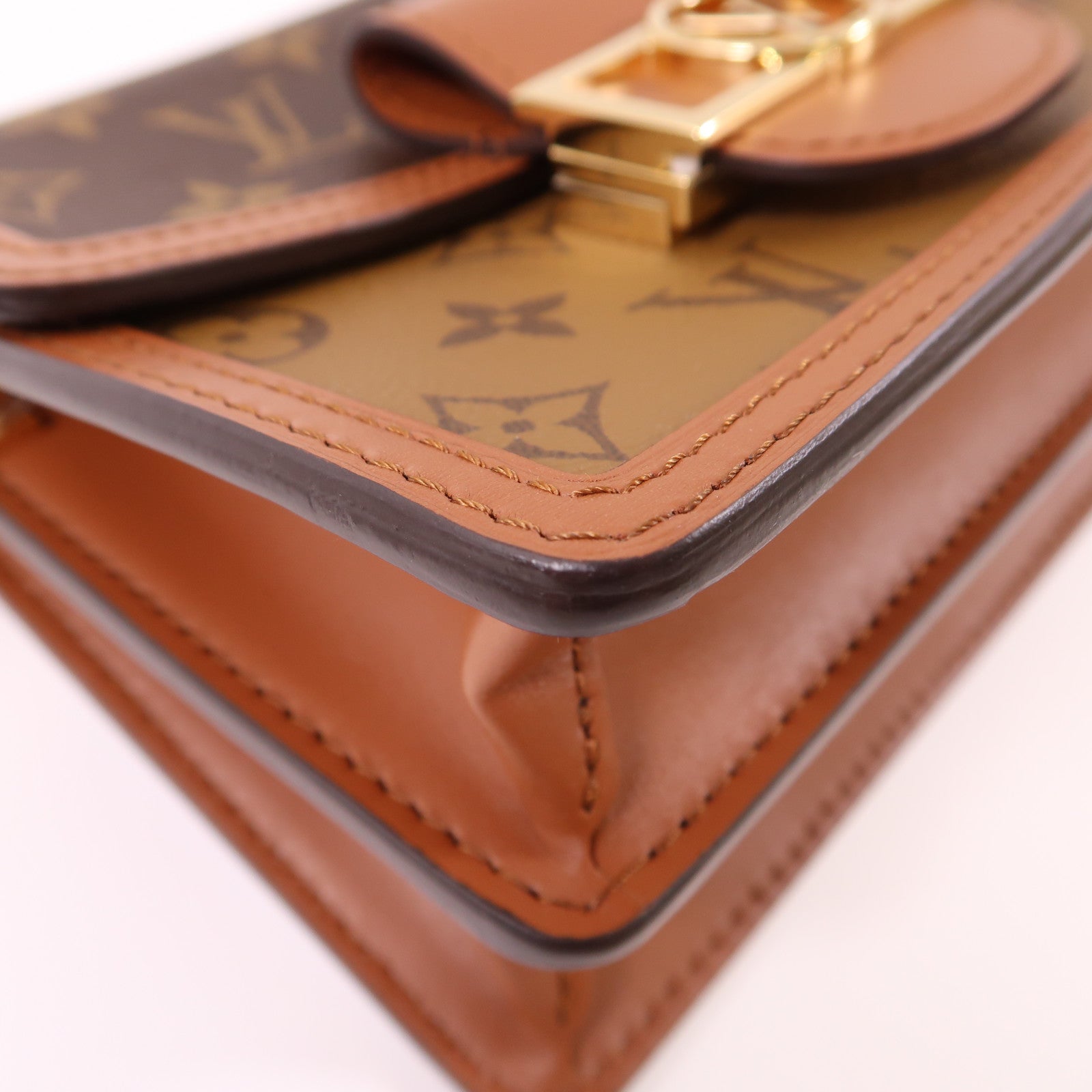 LOUIS VUITTON Monogrqam Reverse Mini Dauphine肩背袋棕色
