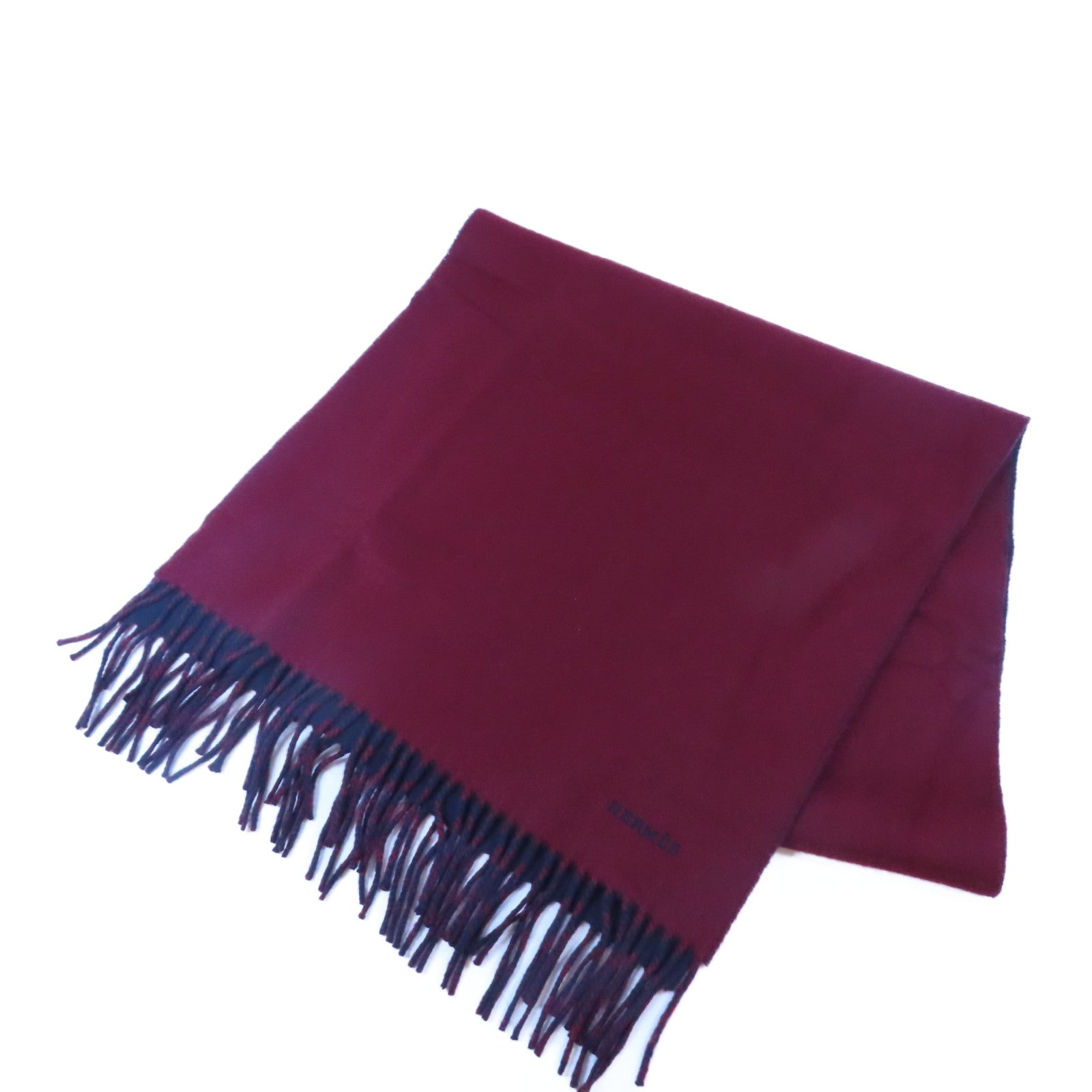 HERMES Cashmere Scarf圍巾紅色/深藍色