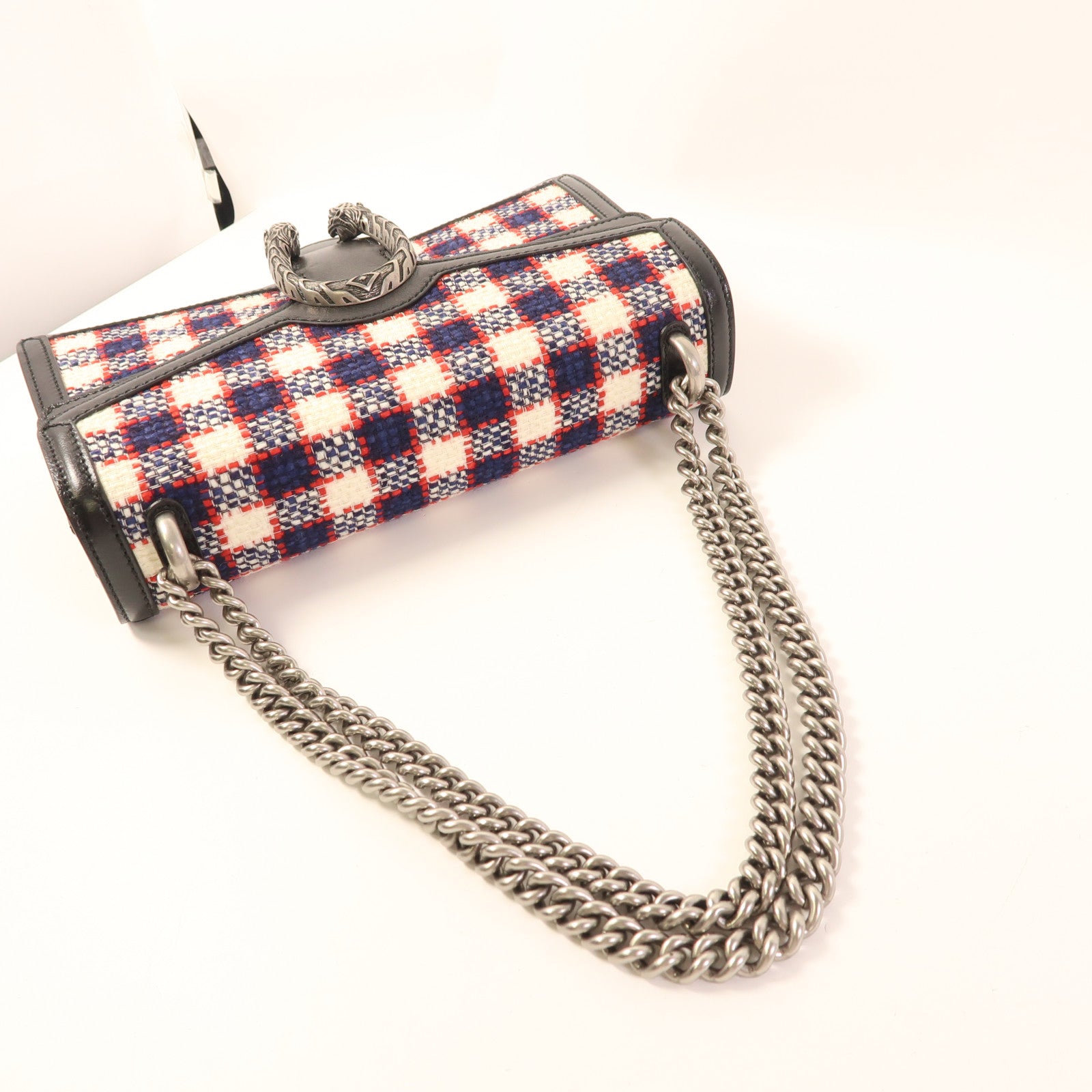 GUCCI GG Dionysus Chain Shoulder Bag Navy/Red/White