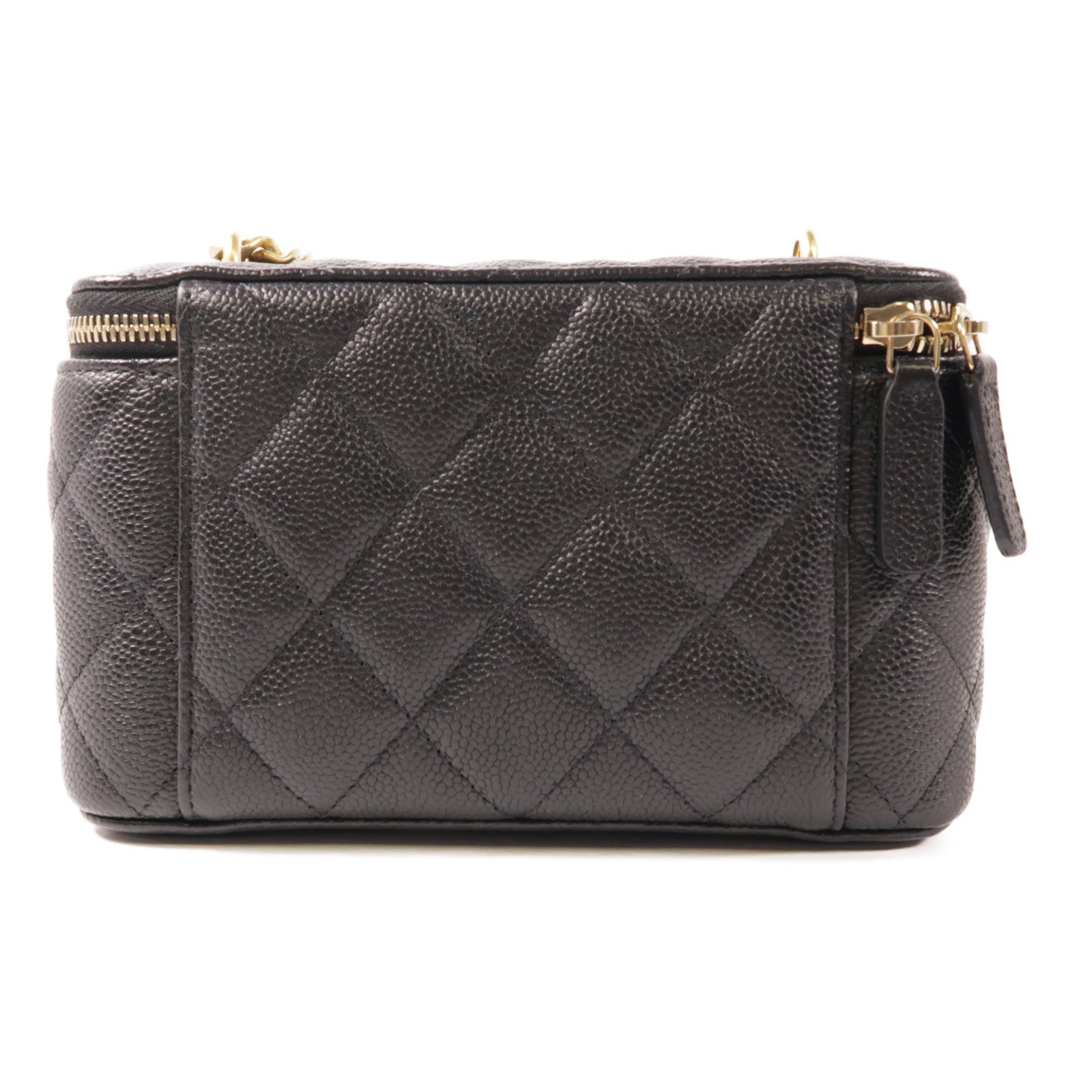 CHANEL 牛皮皮革Vanity Bag金扣鏈帶肩背袋
