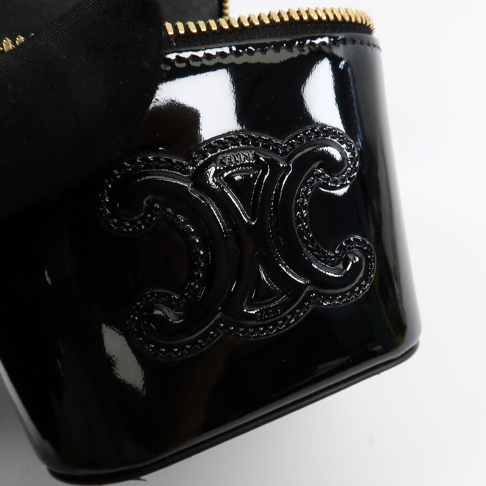CELINE 漆皮皮革Cuir Triomphe Vanity Case手挽肩背兩用袋
