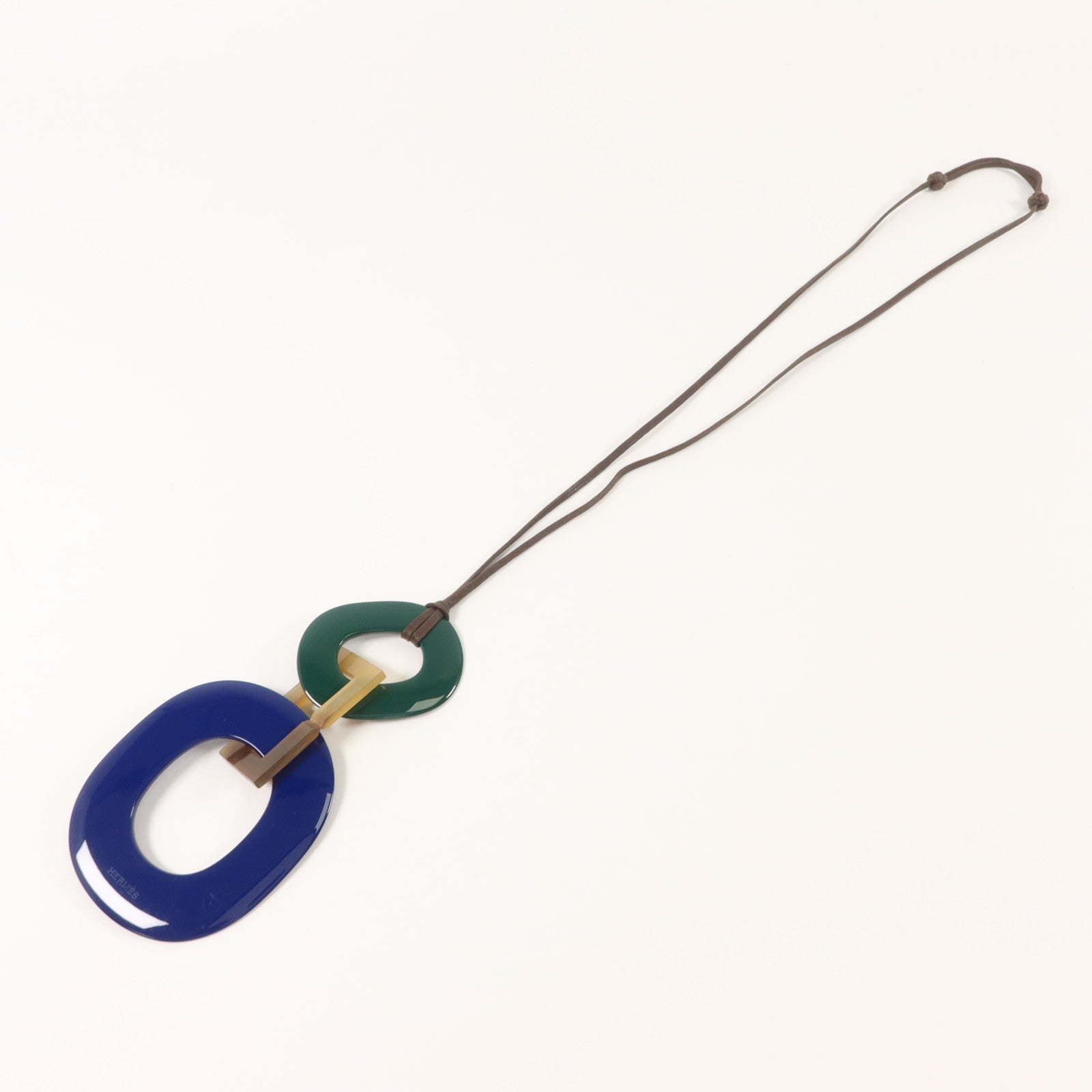 HERMES 漆木/水牛角Kara Necklace項鍊