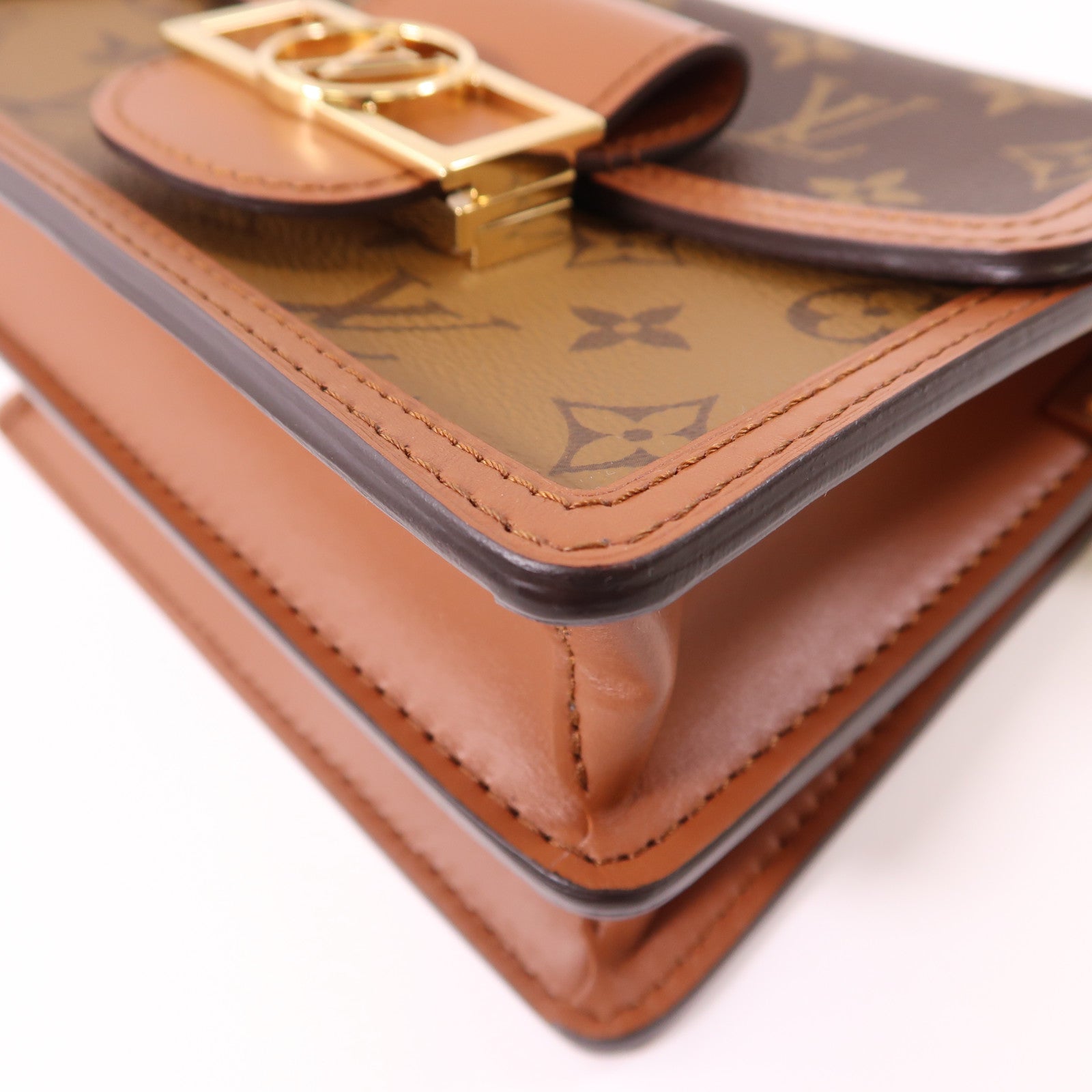 LOUIS VUITTON Monogrqam Reverse Mini Dauphine肩背袋棕色