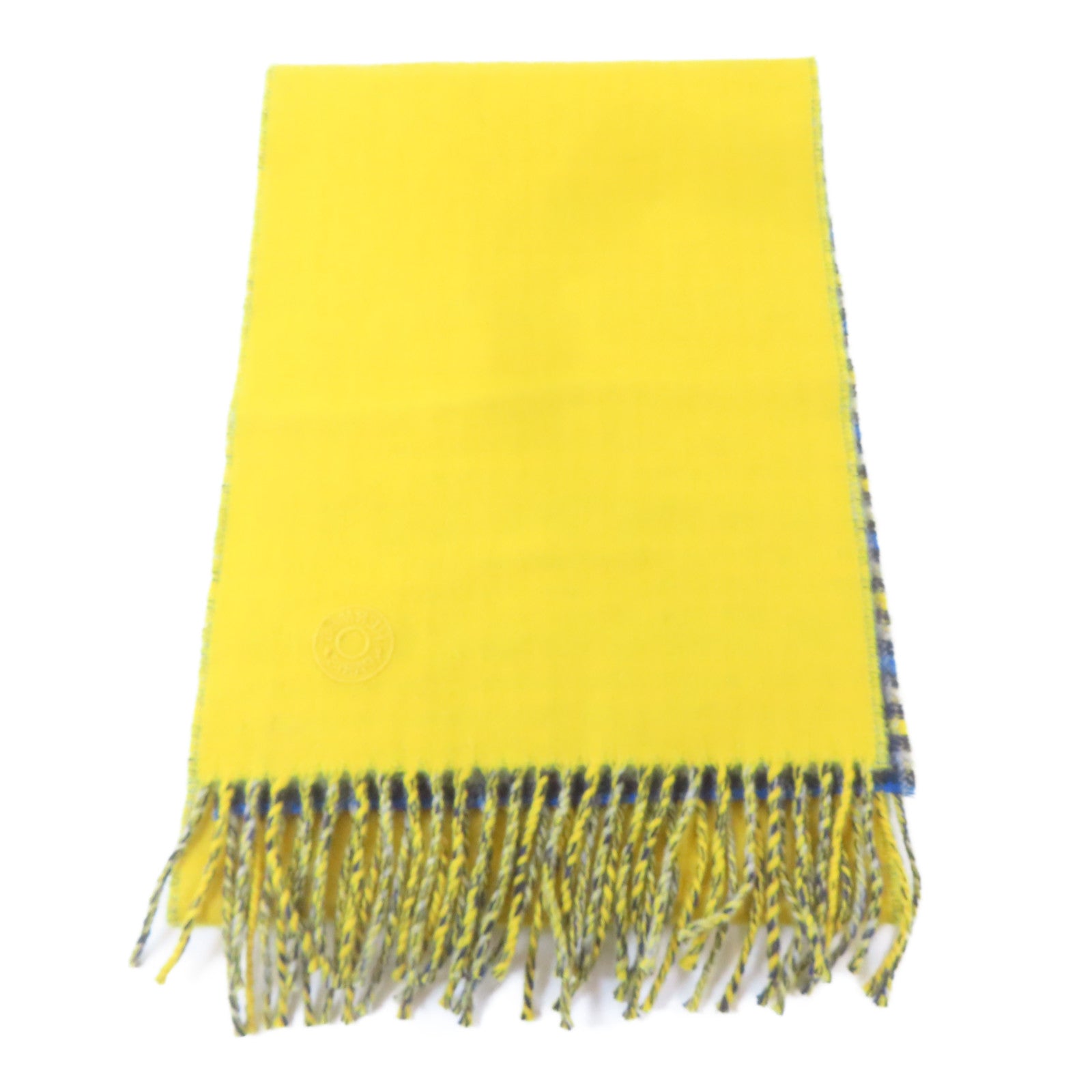 HERMES 羊絨Scarf頸巾藍色/黃色/灰色