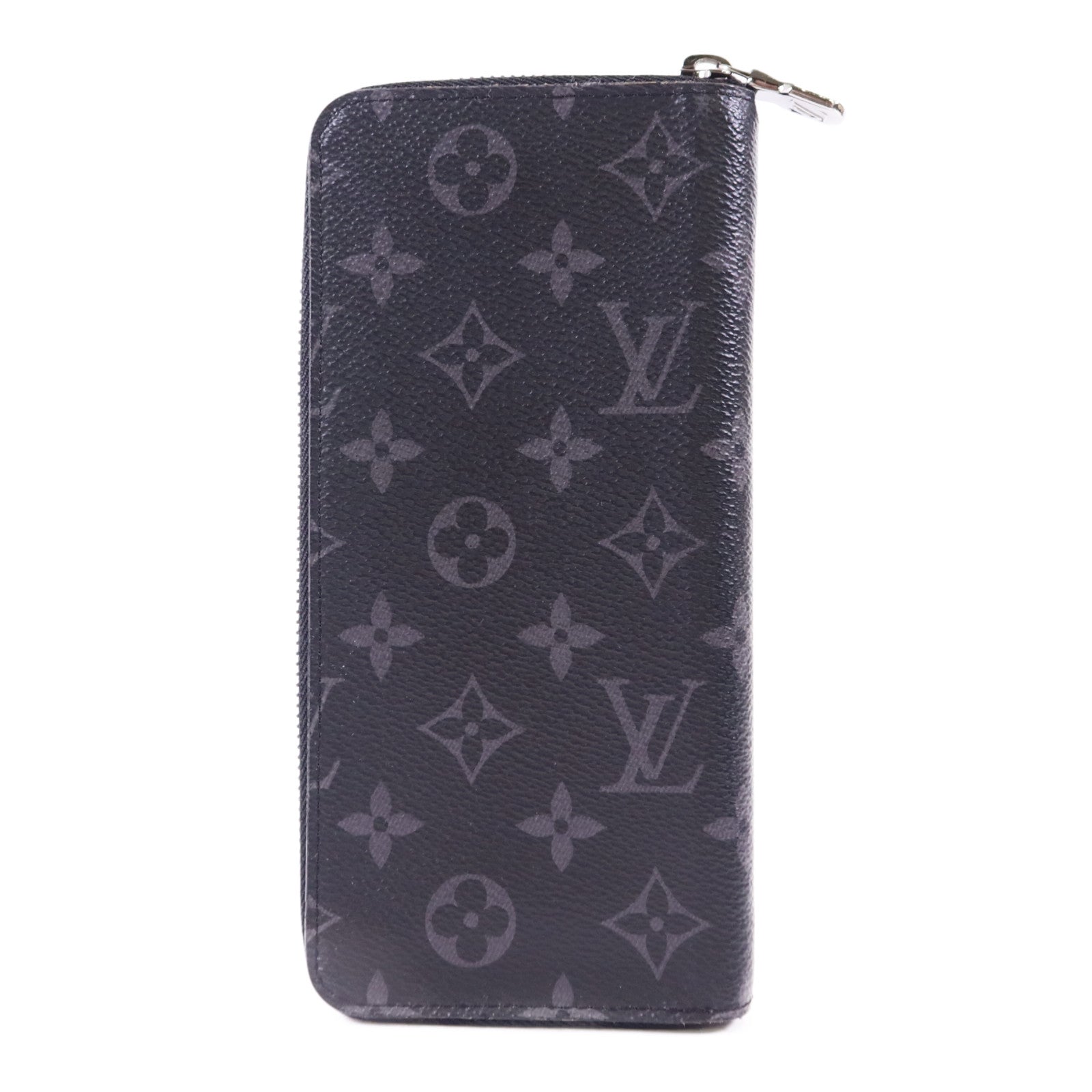 LOUIS VUITTON Monogram EclipseZippy Vertical Wallet銀扣長錢包